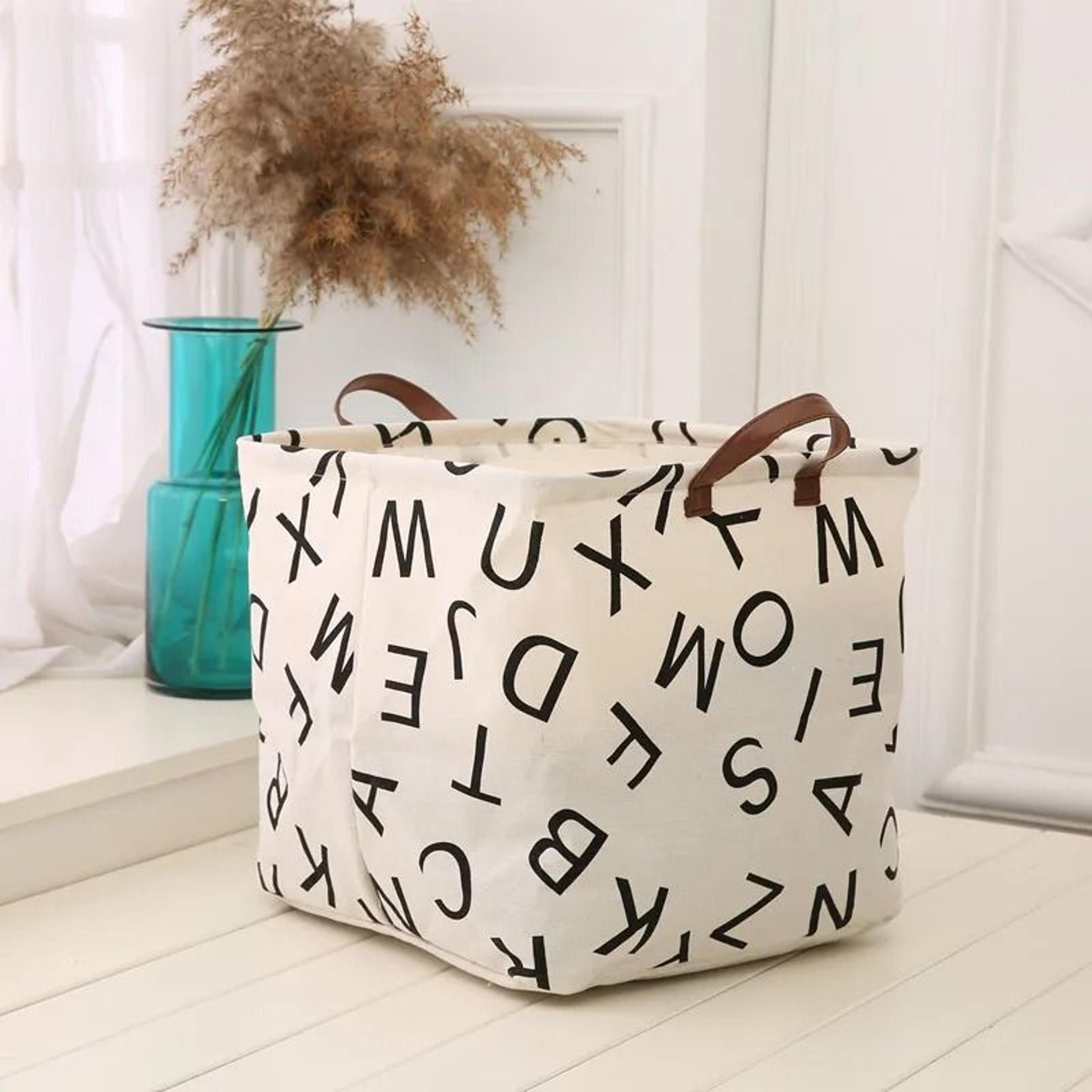 Foldable Cotton Linen Laundry Basket Storage Organizer Bag For Dirty Clothes And Household Sundries 3