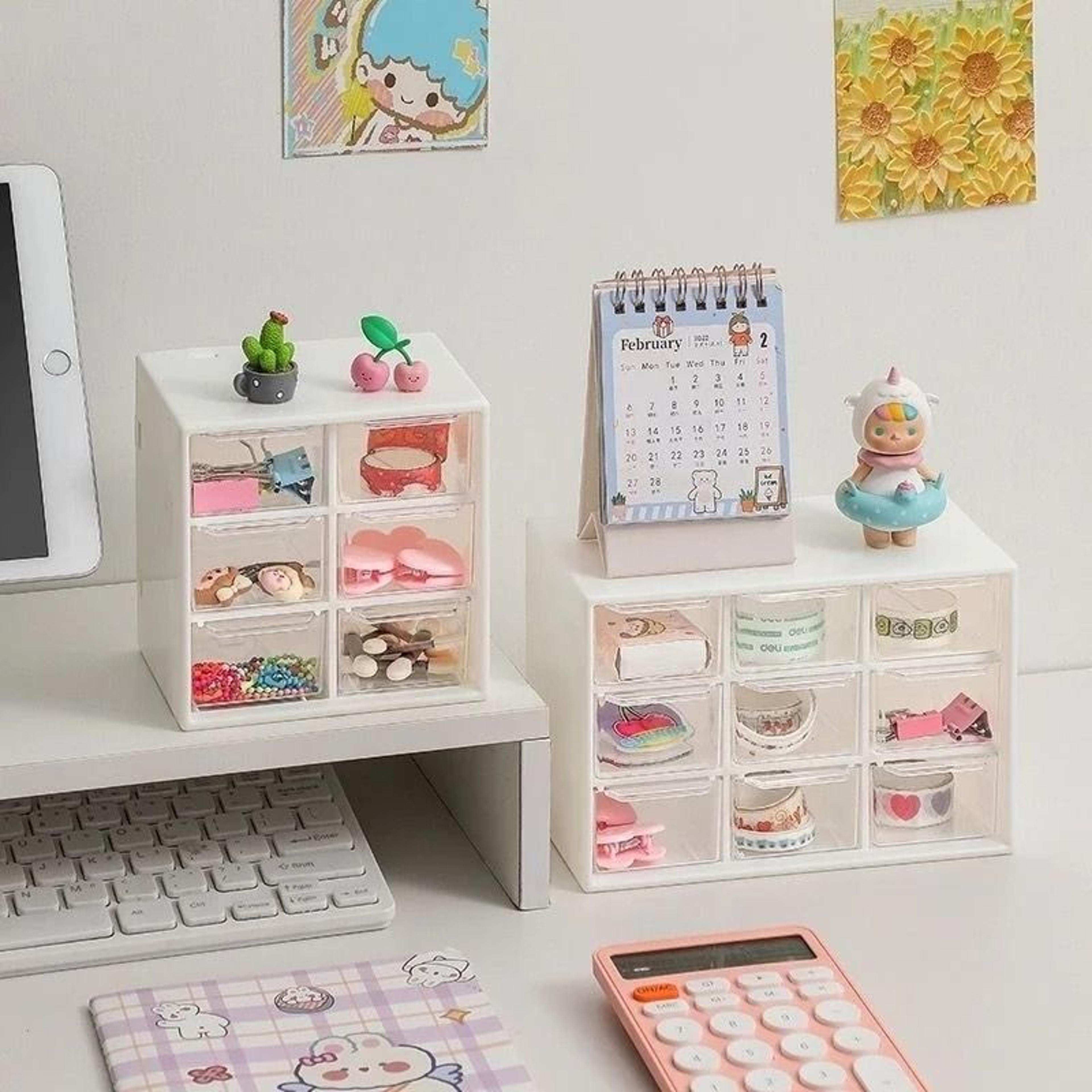 9 Grid Desktop Drawer Organizer Box Small Partition Storage For Desk Mini Drawers And Wall Mounted  5
