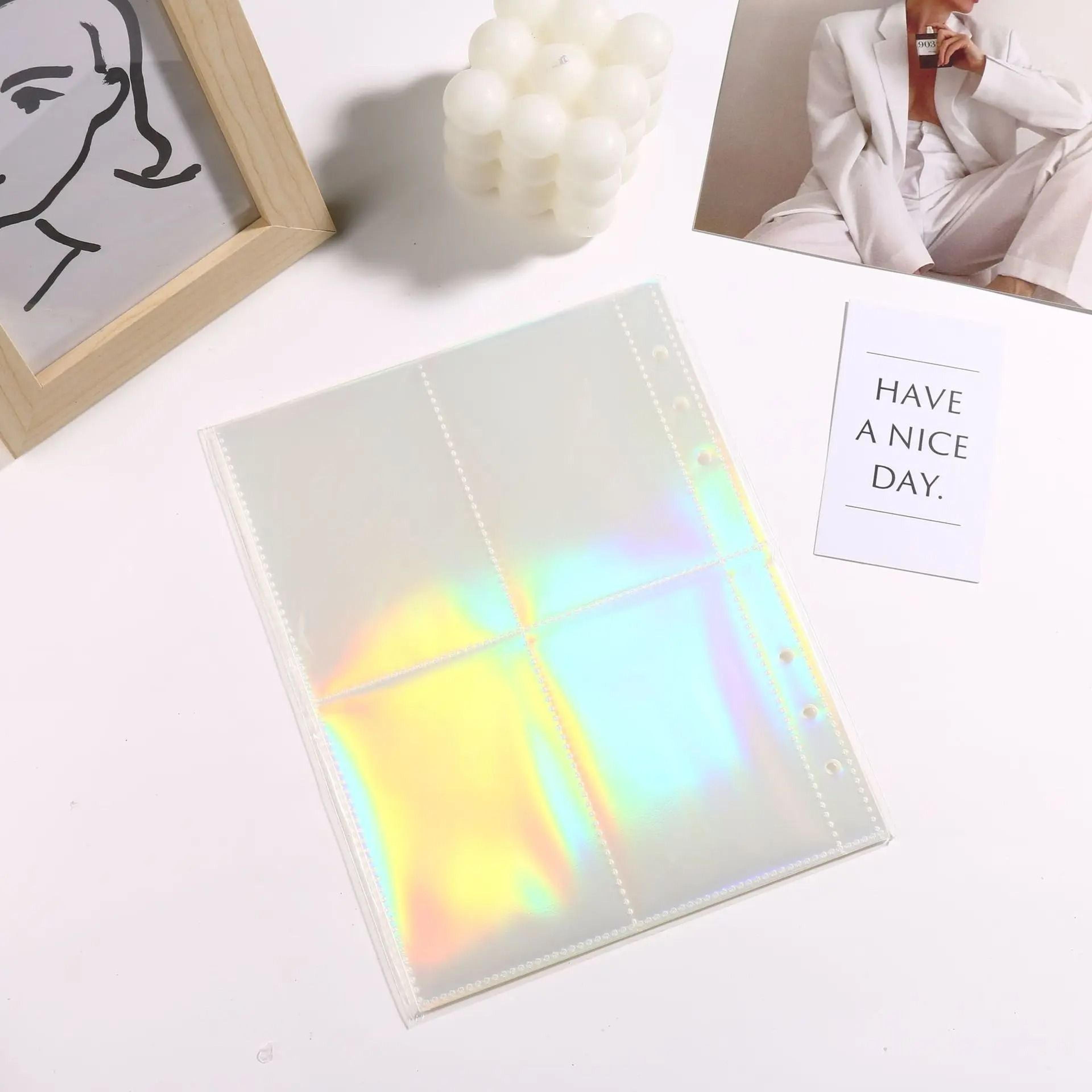 A5 Binder Refill Photo Card Sleeves Laser Pocket Pages 10 Pack 6 Ring Album 3