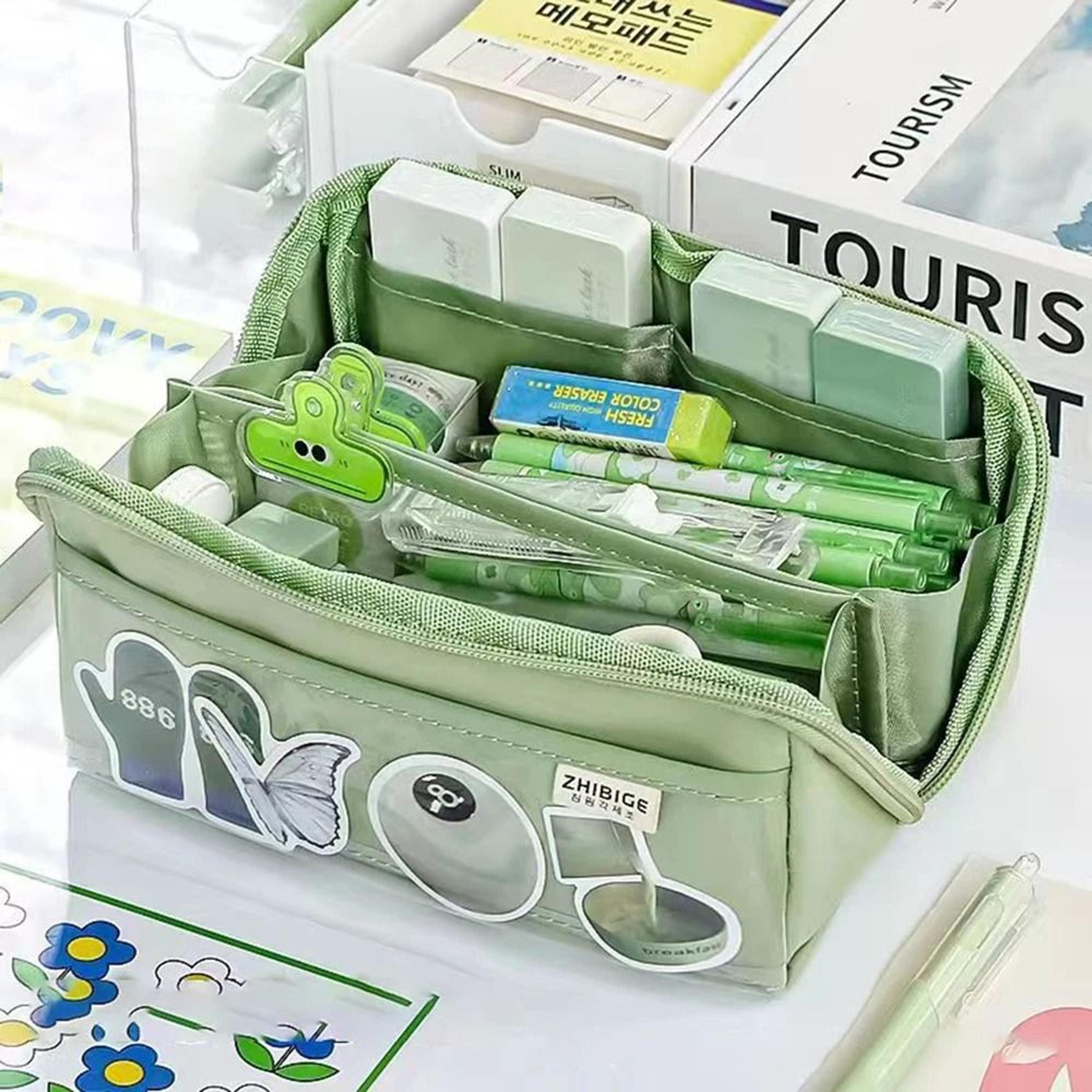 10 Tier Transparent Pencil Case High Capacity Multi Compartment Pen Bag For Kids School And Travel 2