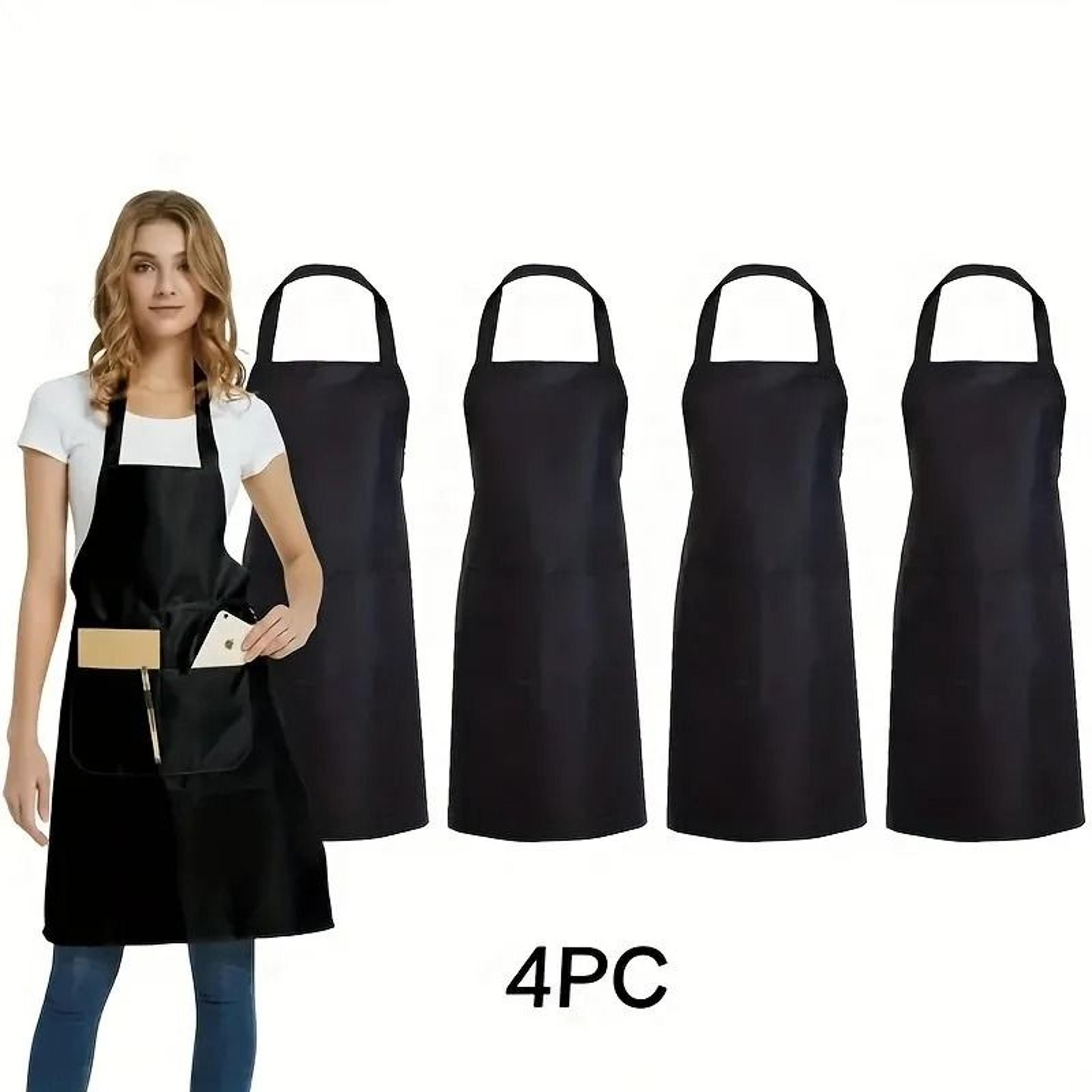 Adjustable Canvas Apron Set With Pockets Comfort Fit For Cooking And Work 4 Pack 3