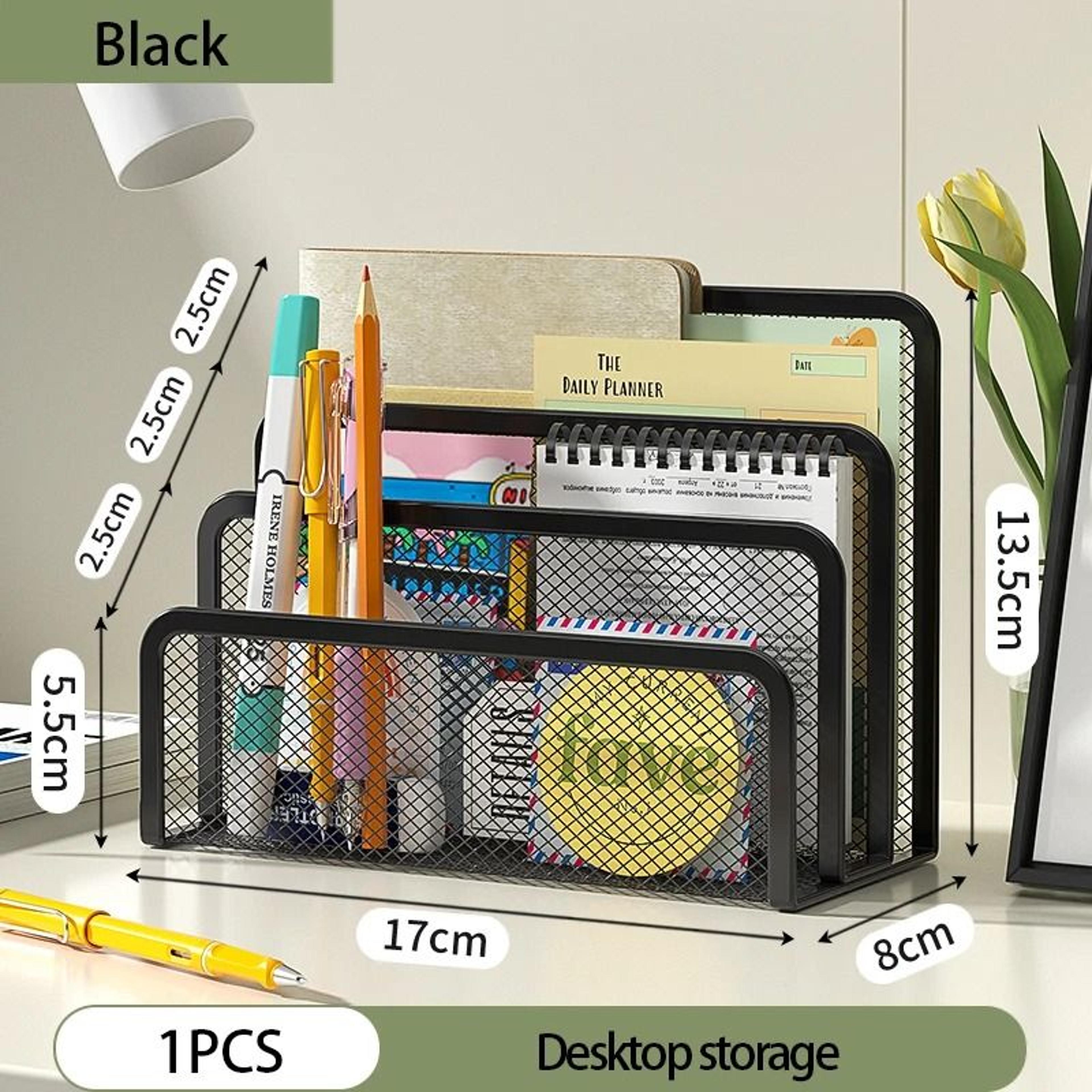 3 Tier Metal Mesh Desk Organizer Tray Black Document And Magazine File Holder Rack 7