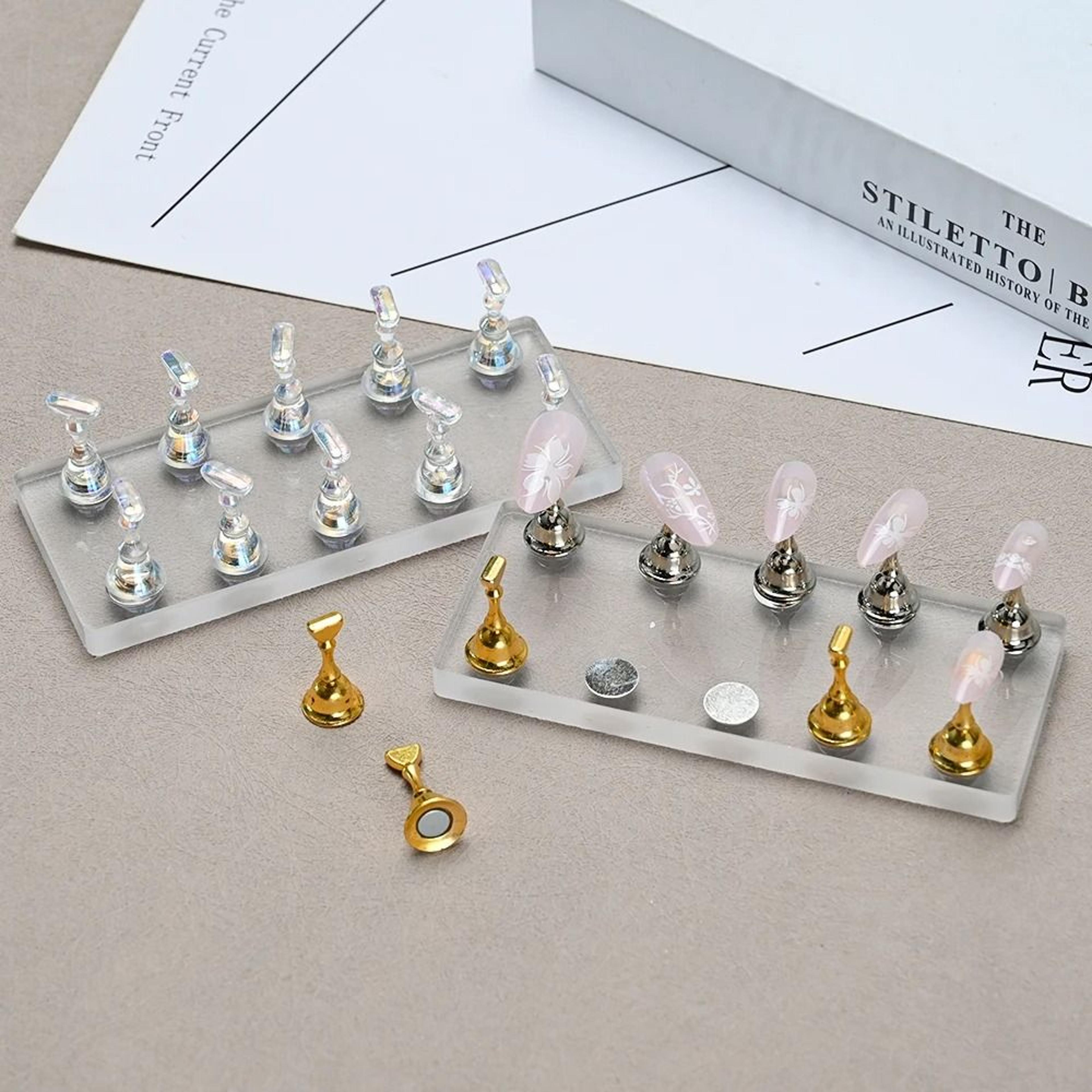 Magnetic Nail Display Board With Acrylic Holder Nail Art Practice Stand Set For Polish Samples 5