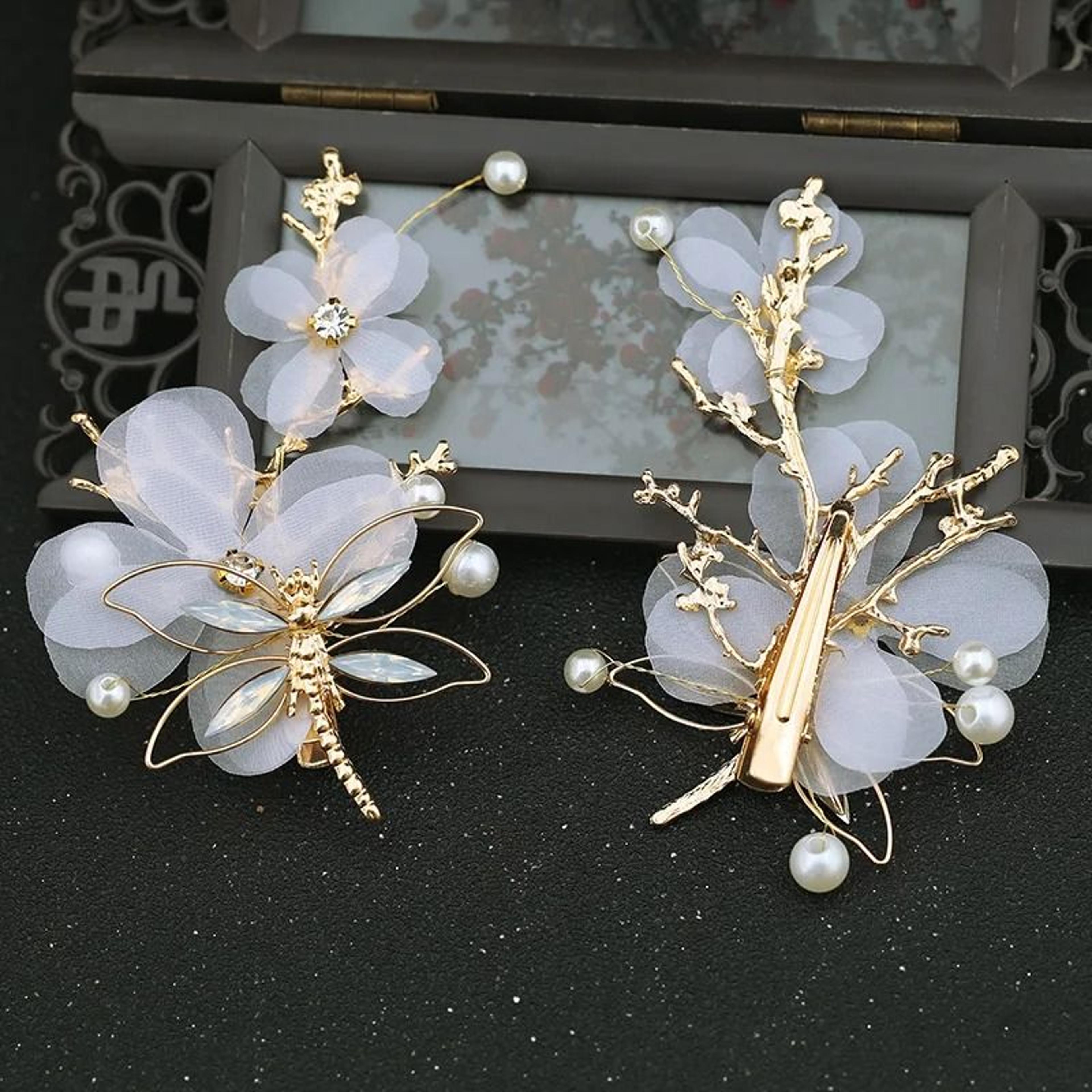 Classic Crystal Pearl Floral Bridal Hair Comb 5