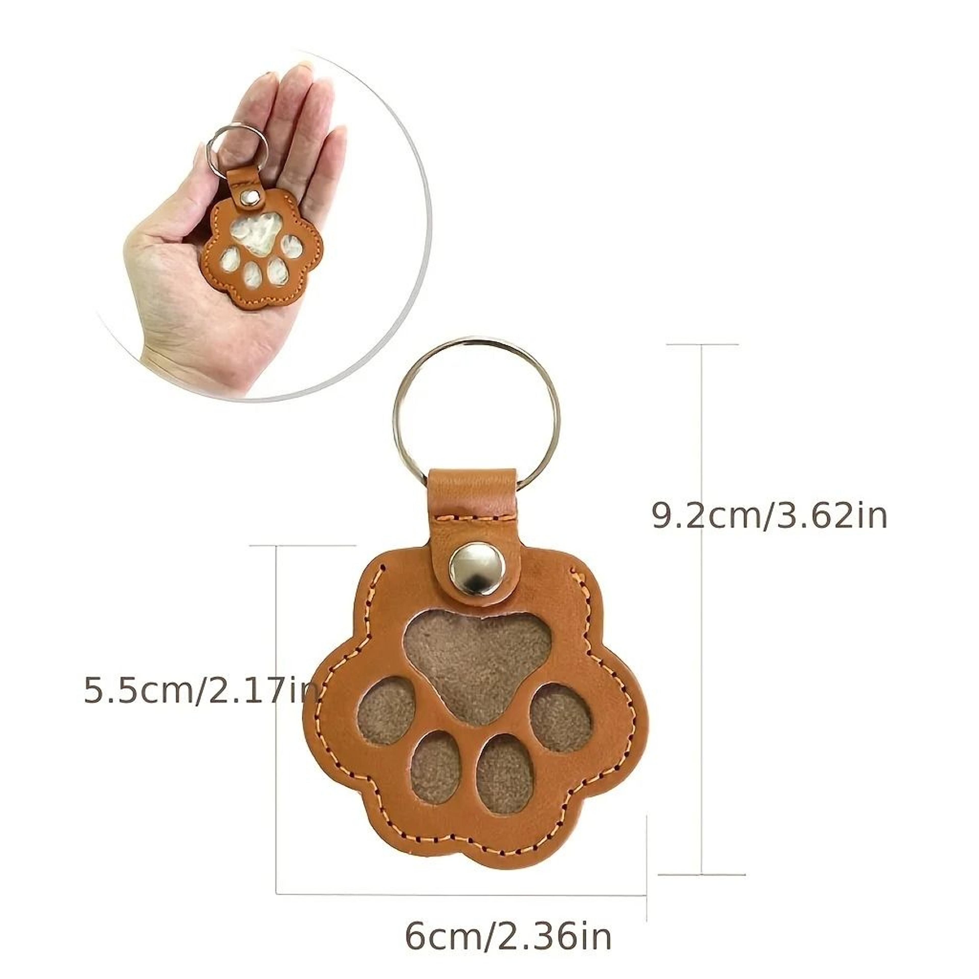 Commemorative Leather Pet Hair Keepsake Bag  Portable Keychain Memorial Pouch 2