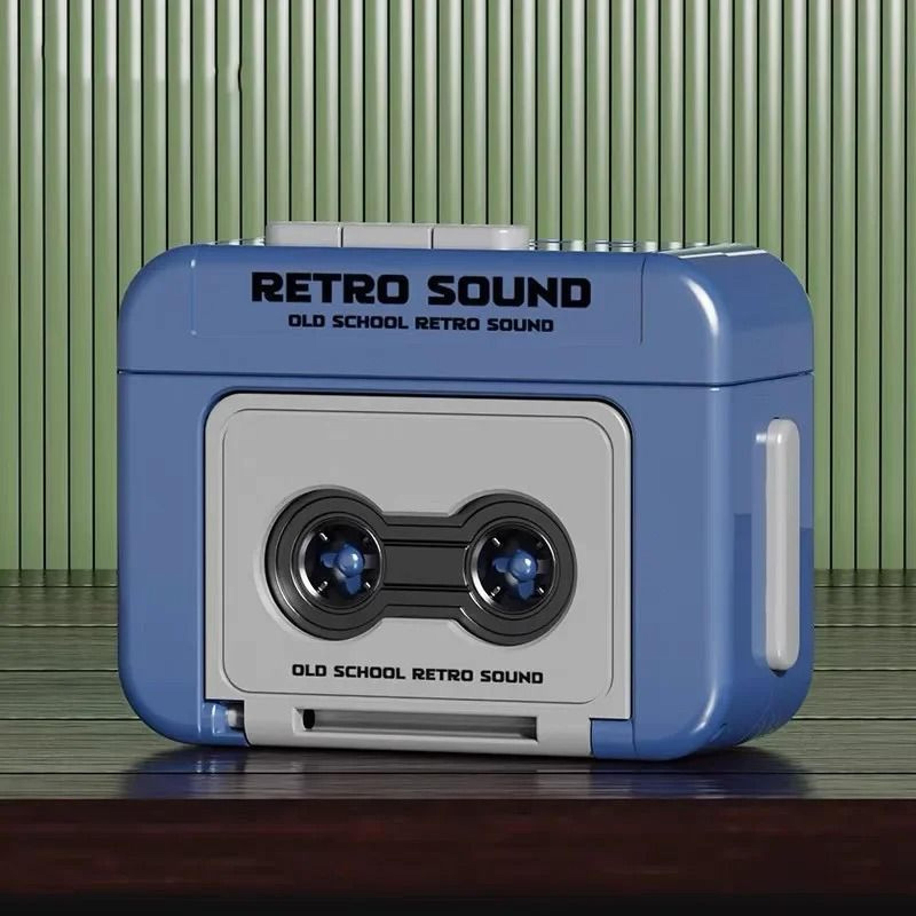 Retro Cassette Recorder Mini Music Box Keychain And Decompression Bag Pendant 6