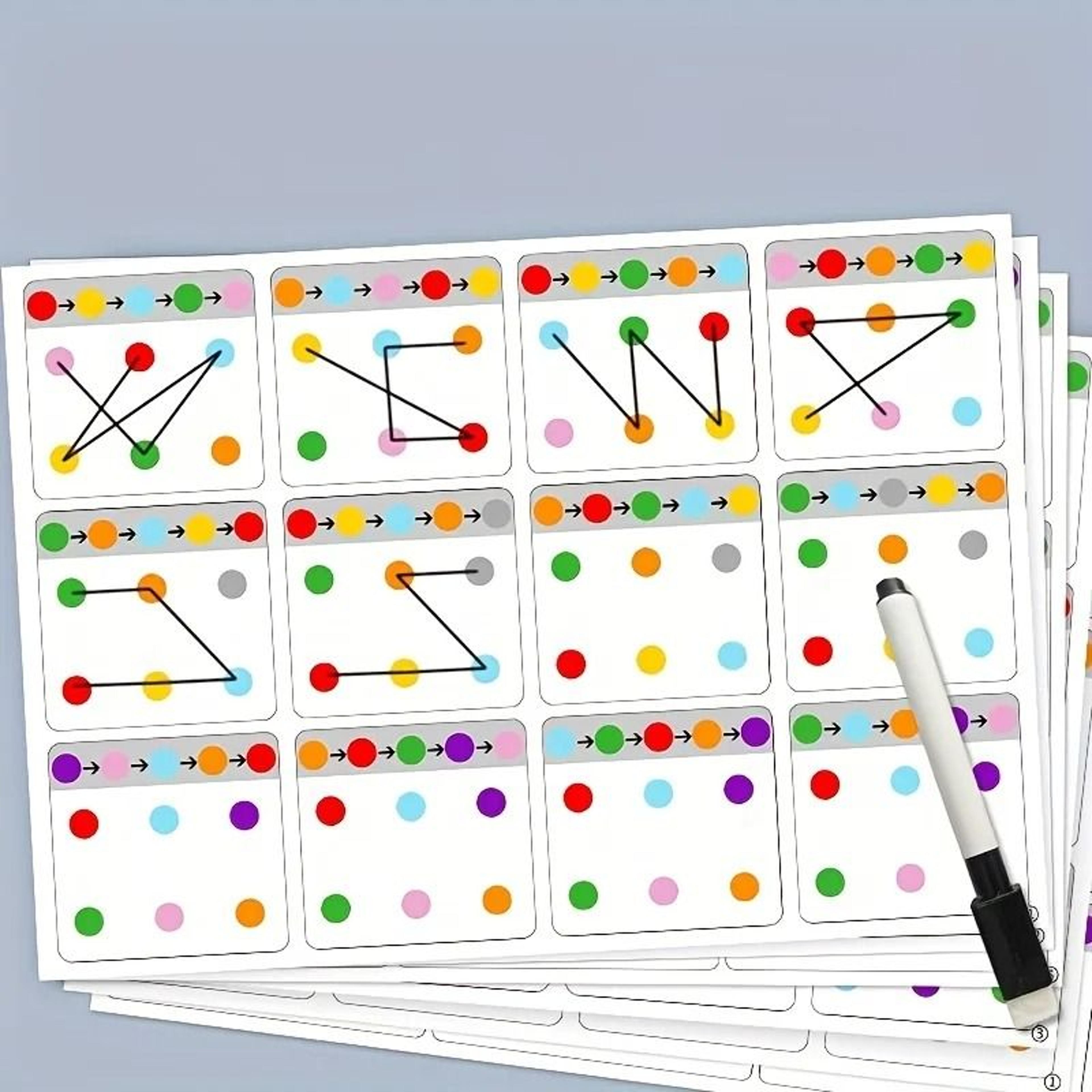 Visual Tracking Focus And Attention Training Card For Kids Color And Number Recognition 0