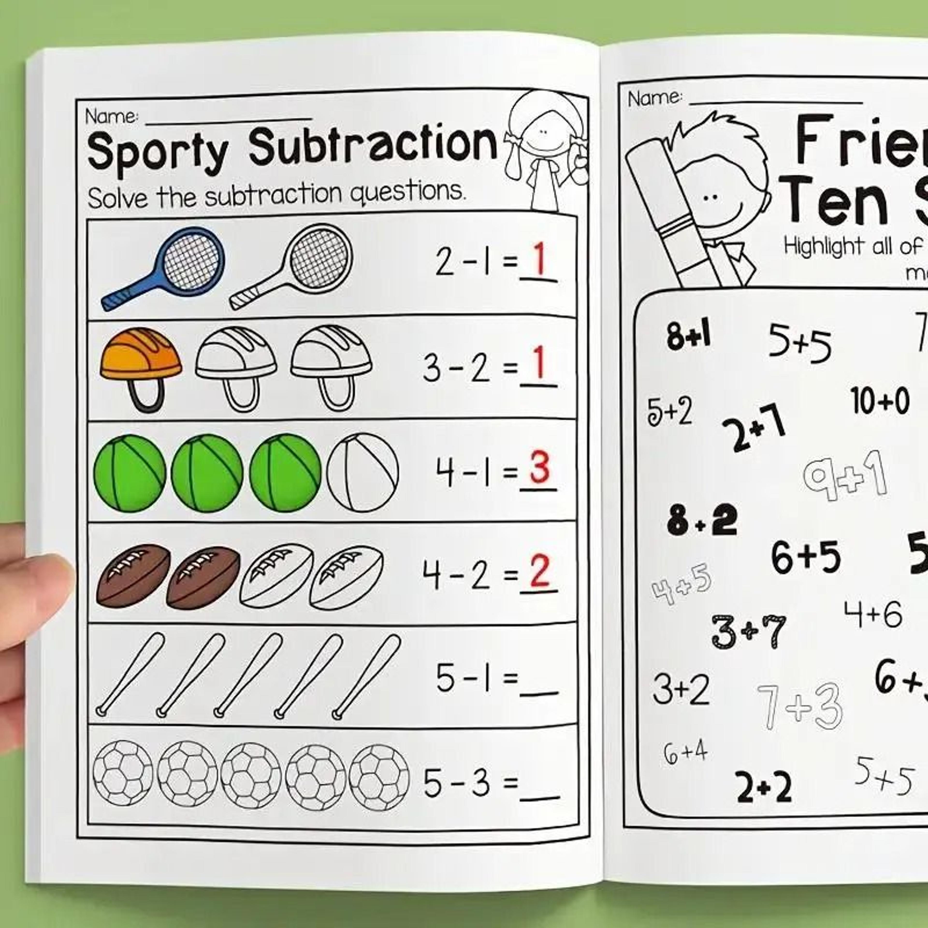 32 Page Math Training Book Addition And Subtraction Exercises For Beginners 3