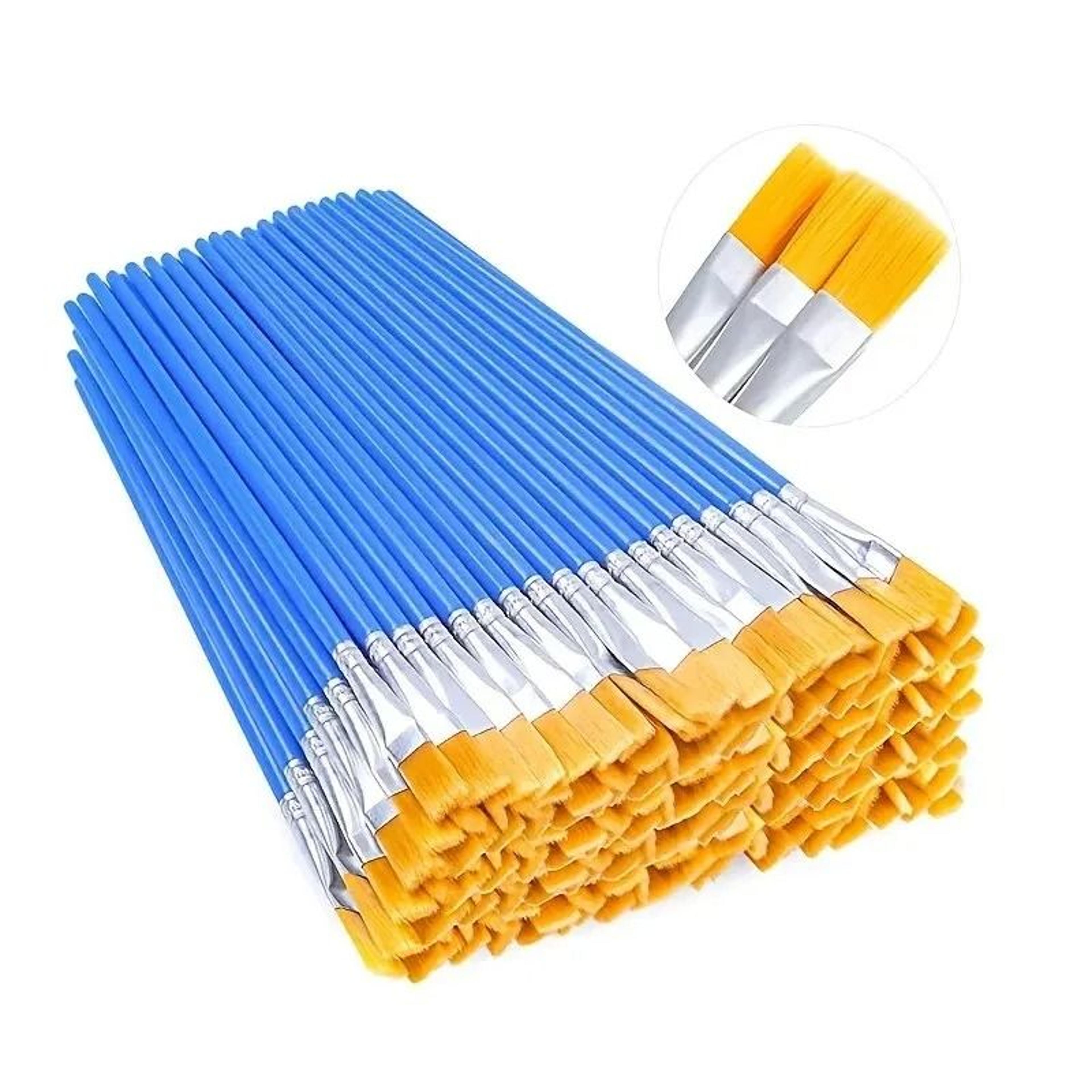 50 Piece Professional Painting Brush Set Round And Flat Nylon Hair Brushes For All Mediums 1