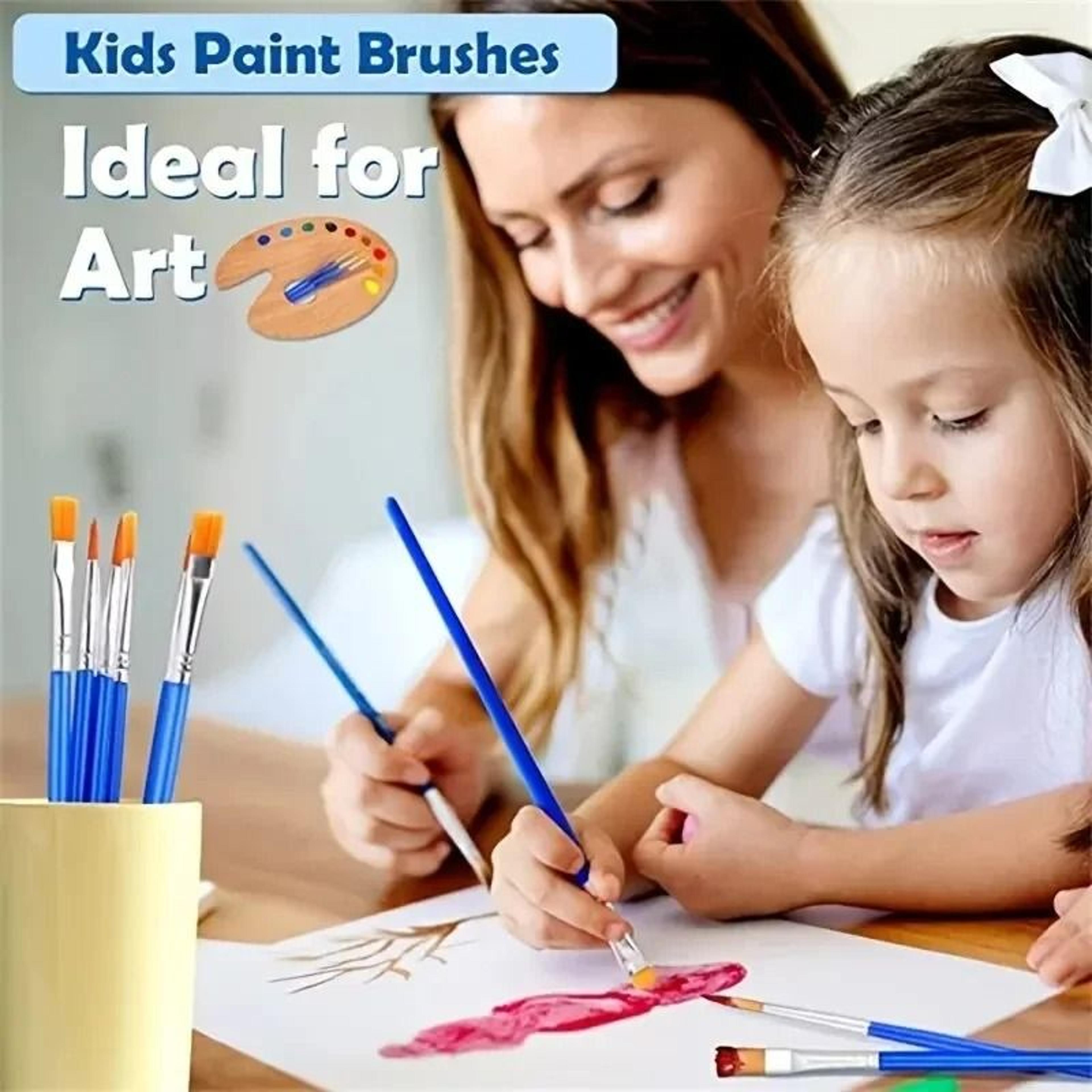 50 Piece Professional Painting Brush Set Round And Flat Nylon Hair Brushes For All Mediums 4