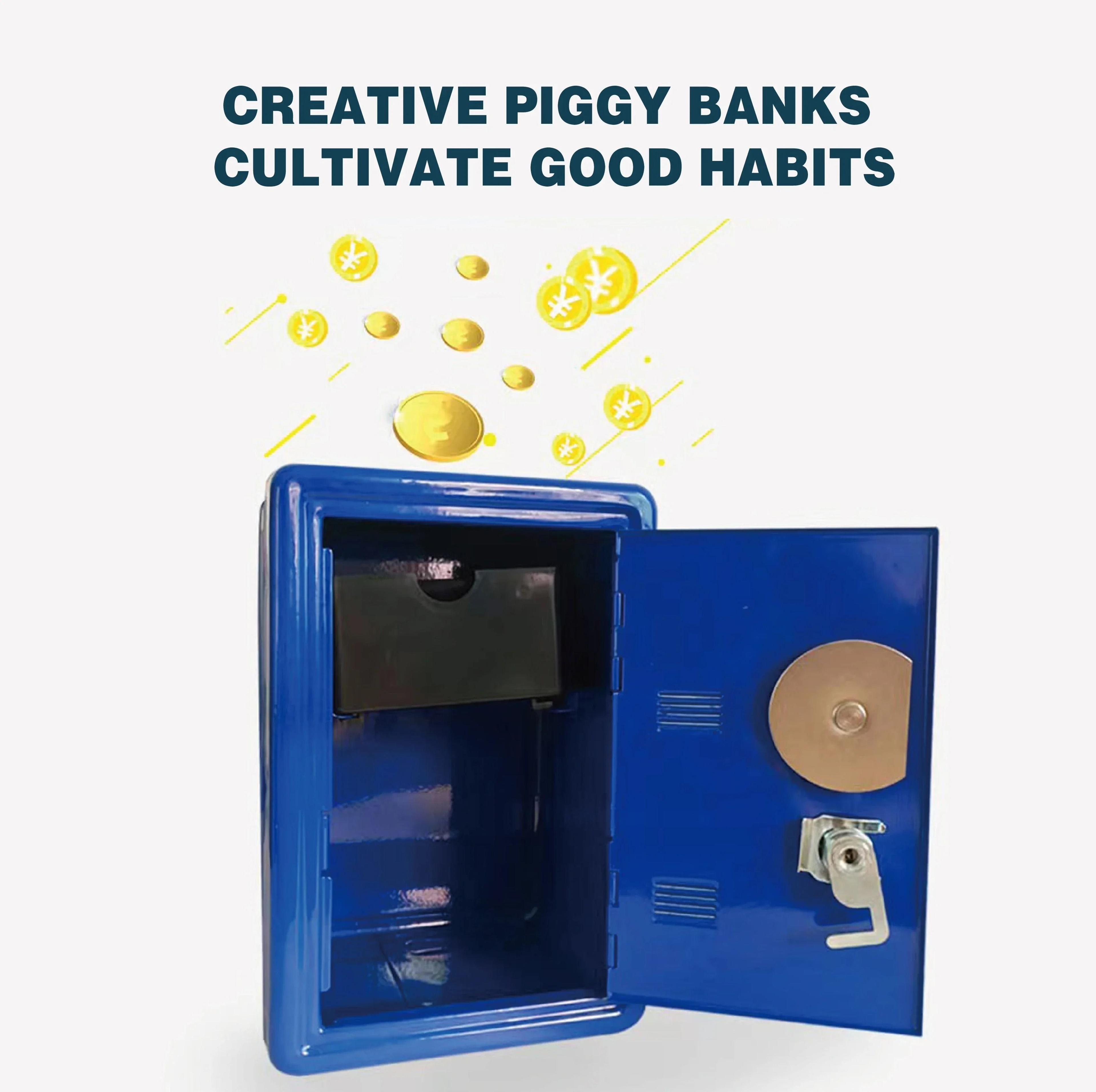 Vertical Mini Metal Safe And Decorative Desktop Storage Cabinet With Combination Lock 3