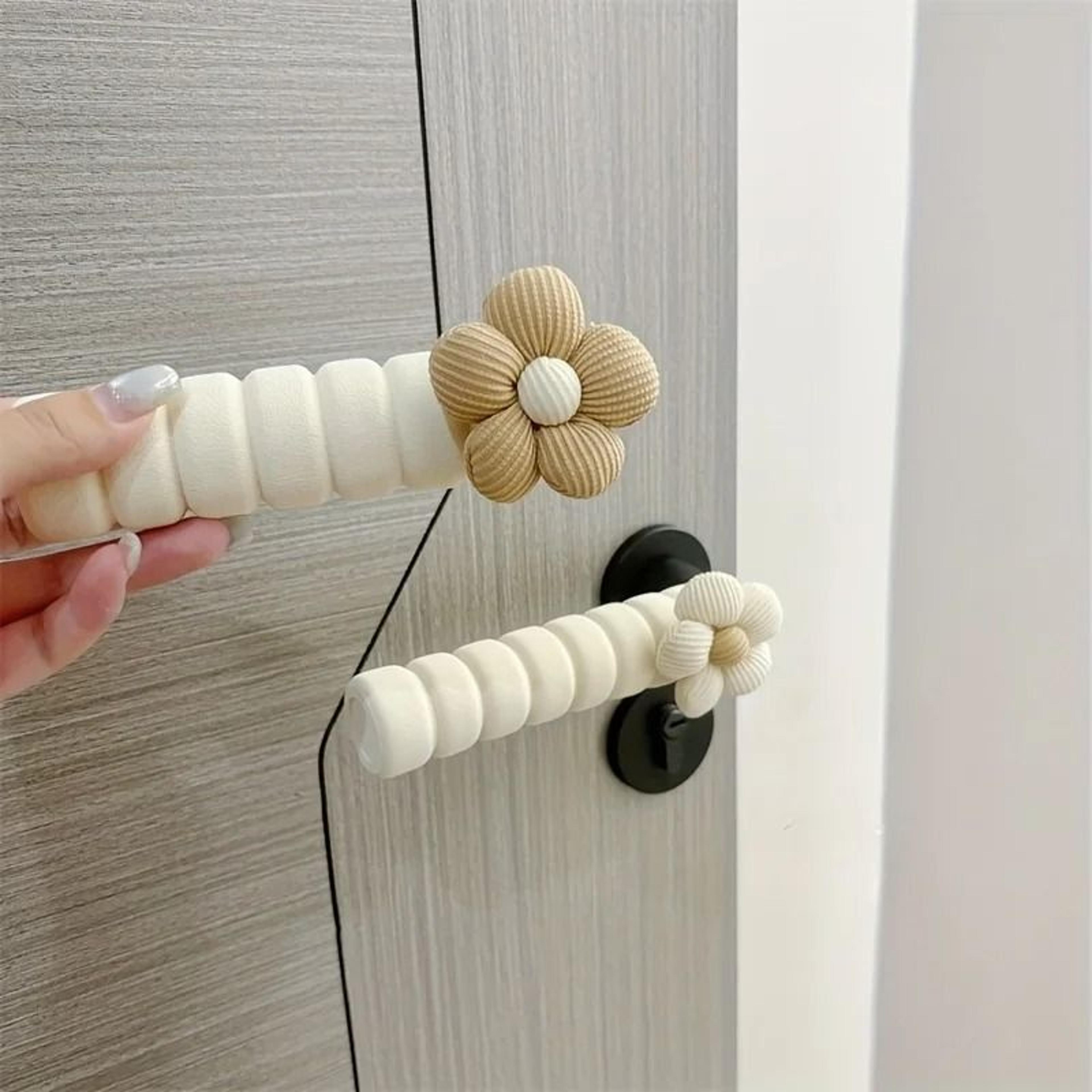 Floral AntiCollision Door Handle Cover Soft Soundproof Protection Glove 1