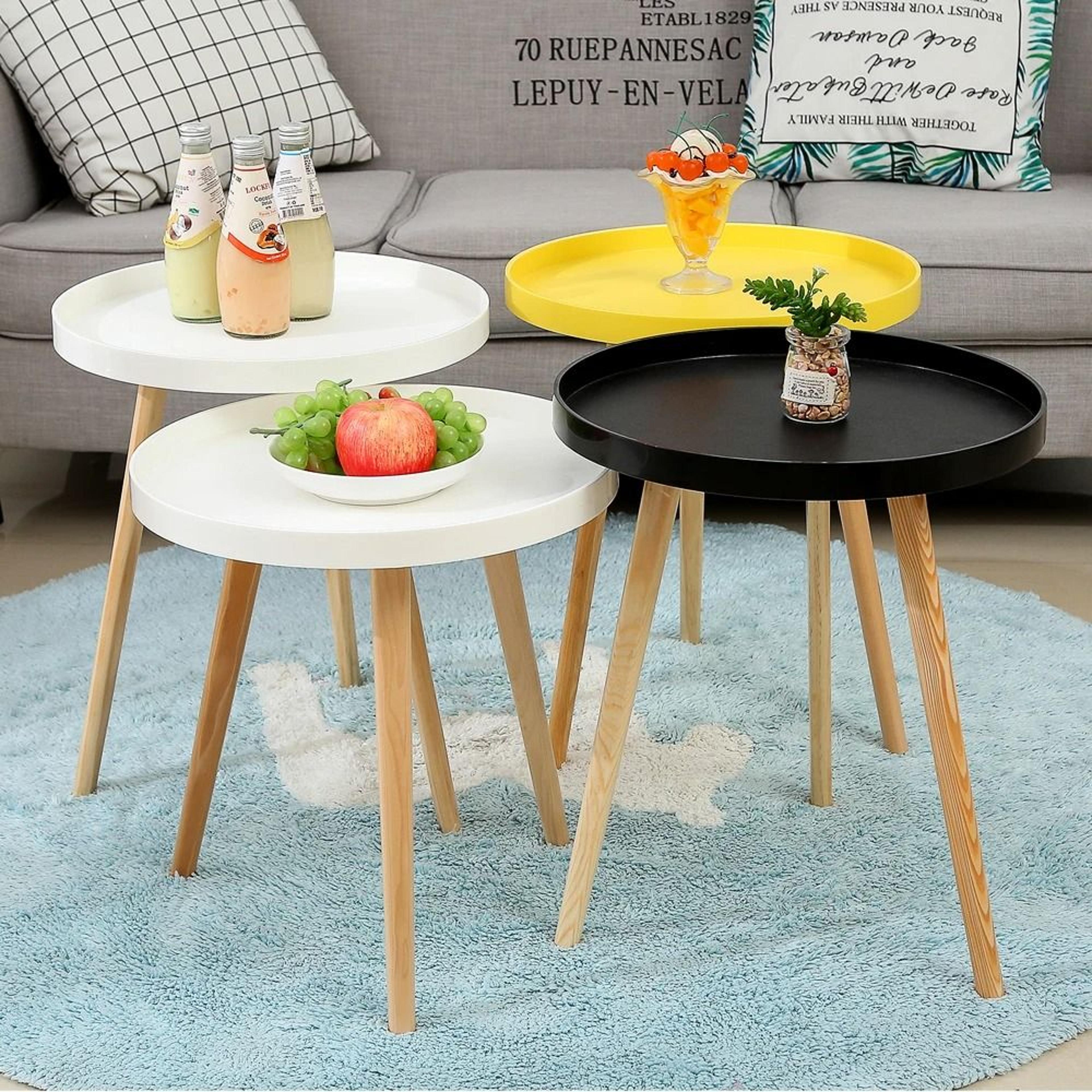 Modern Minimalist Small Round Coffee Table And Versatile IndoorOutdoor Side Desk 0