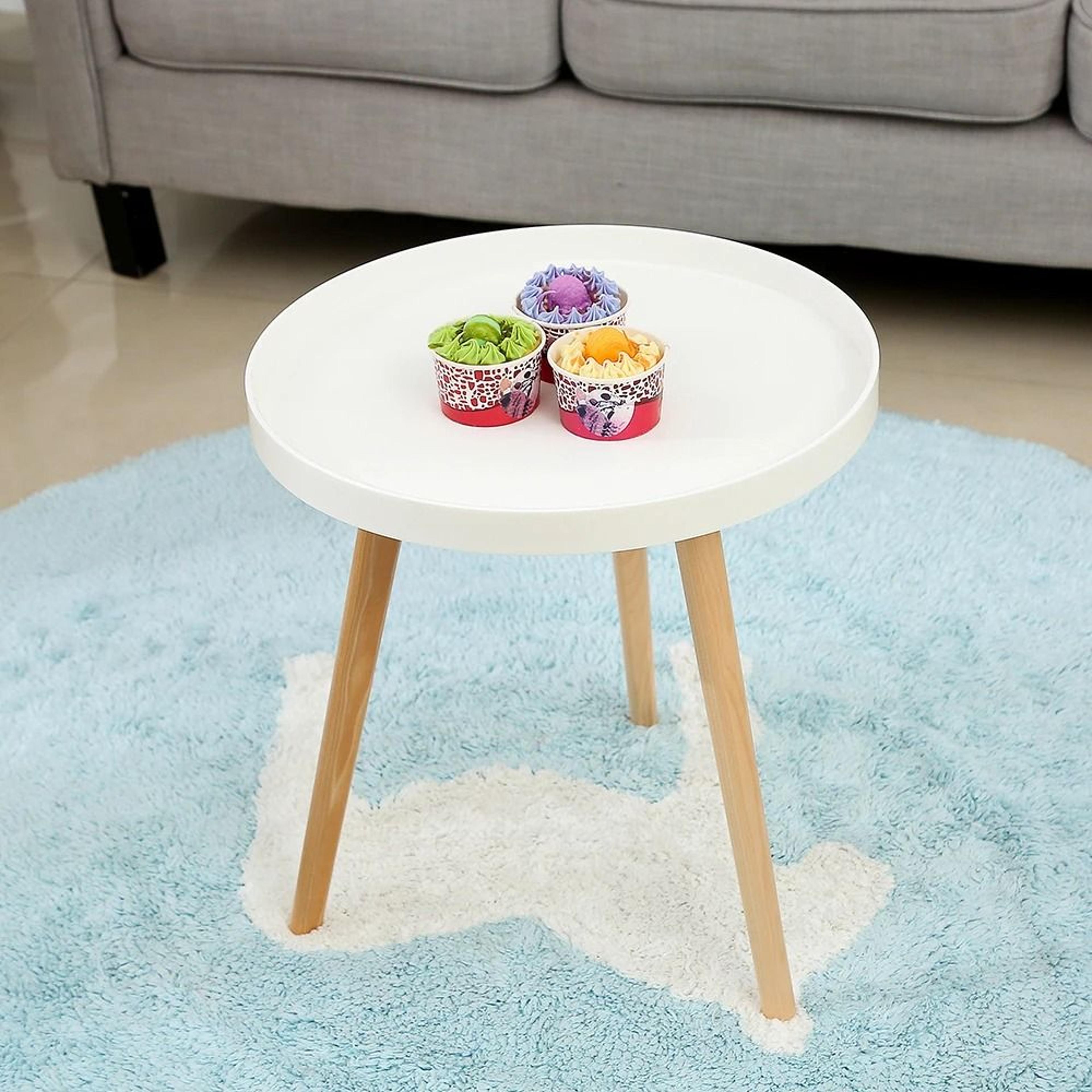 Modern Minimalist Small Round Coffee Table And Versatile IndoorOutdoor Side Desk 1