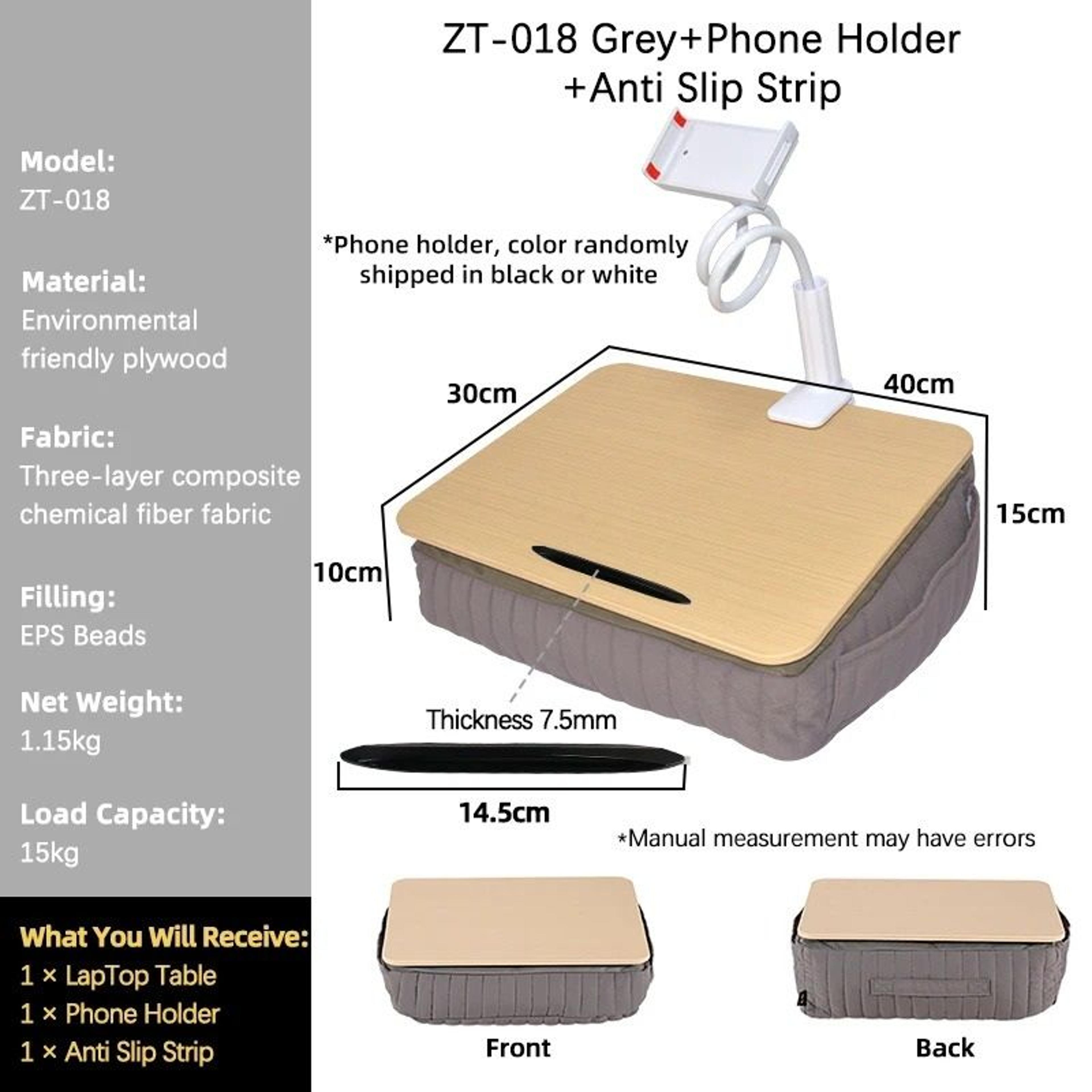 Portable Cushioned Laptop Desk With Detachable Soft Base 12