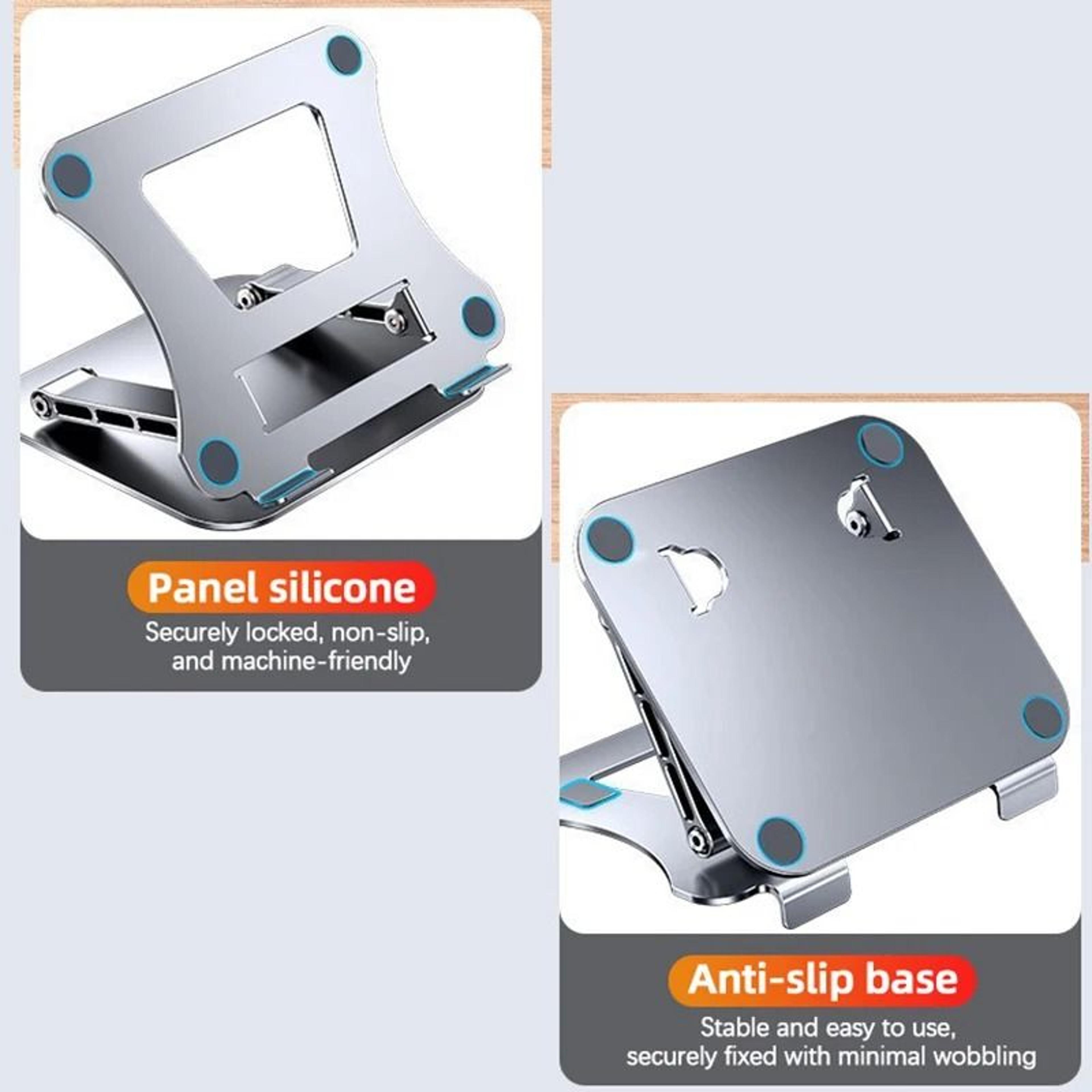 Adjustable Aluminum Alloy Cooling Laptop Stand With Keyboard Storage 5