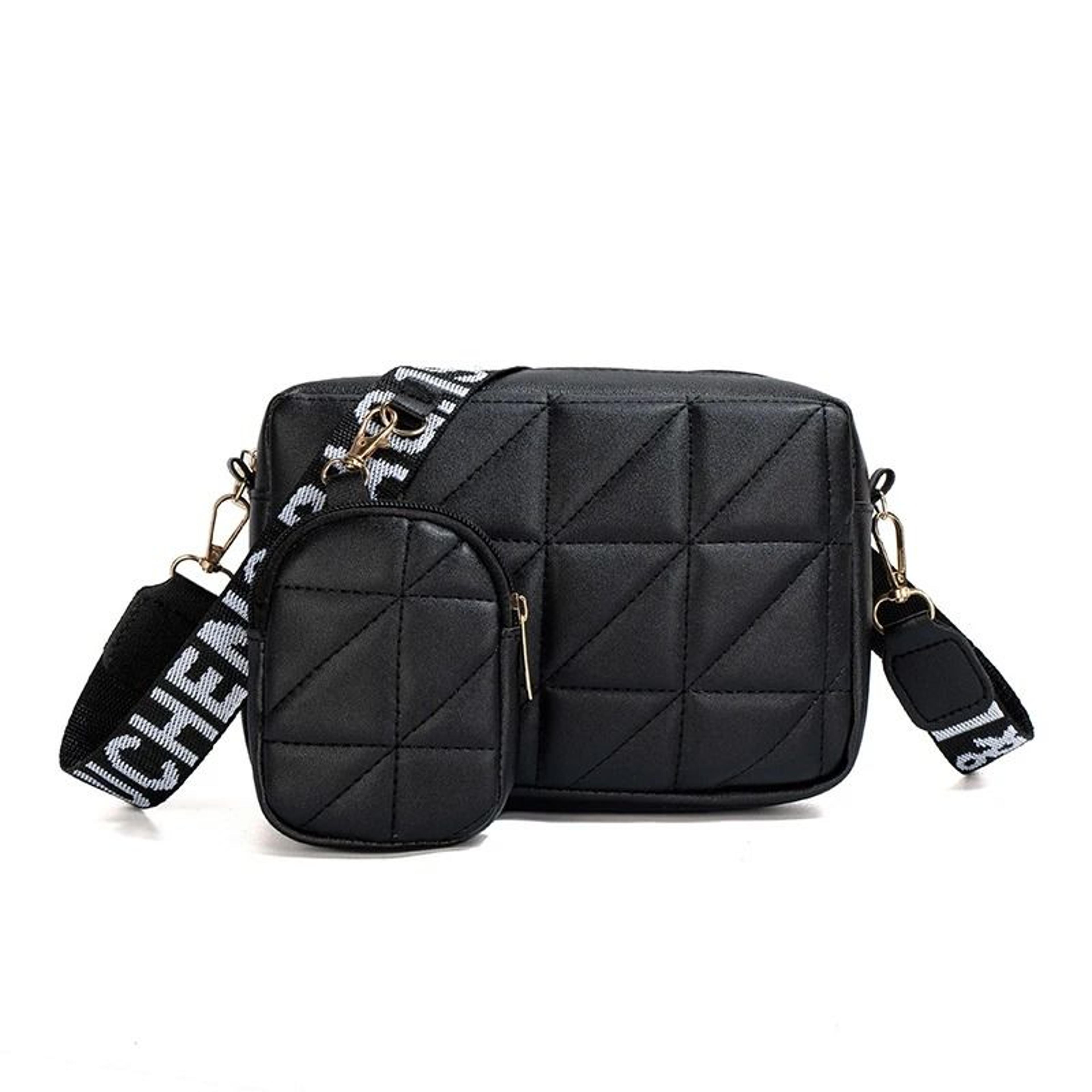 Fashionable DiamondPatterned Mobile Phone Bag TwoPiece Set 0