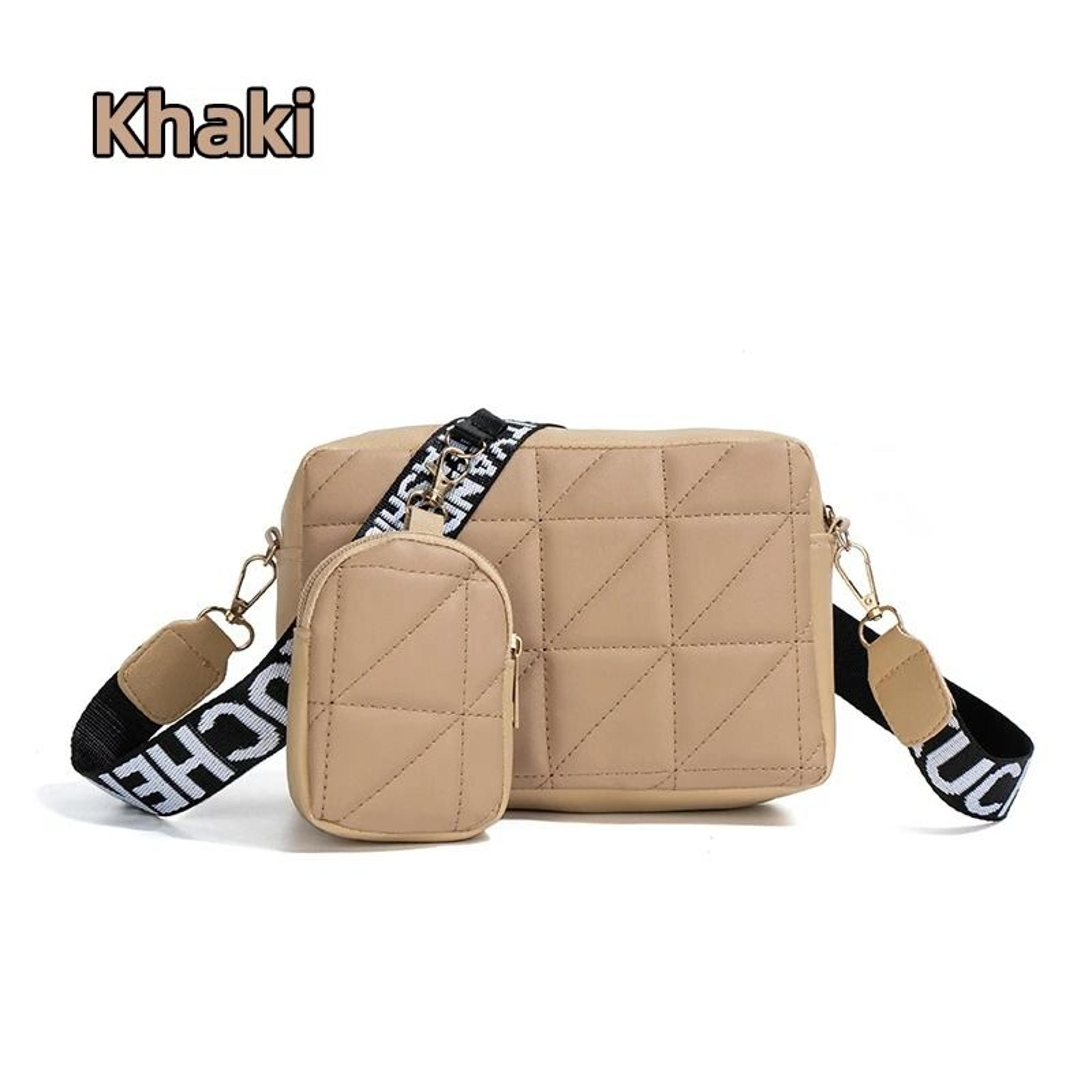 Fashionable DiamondPatterned Mobile Phone Bag TwoPiece Set 9