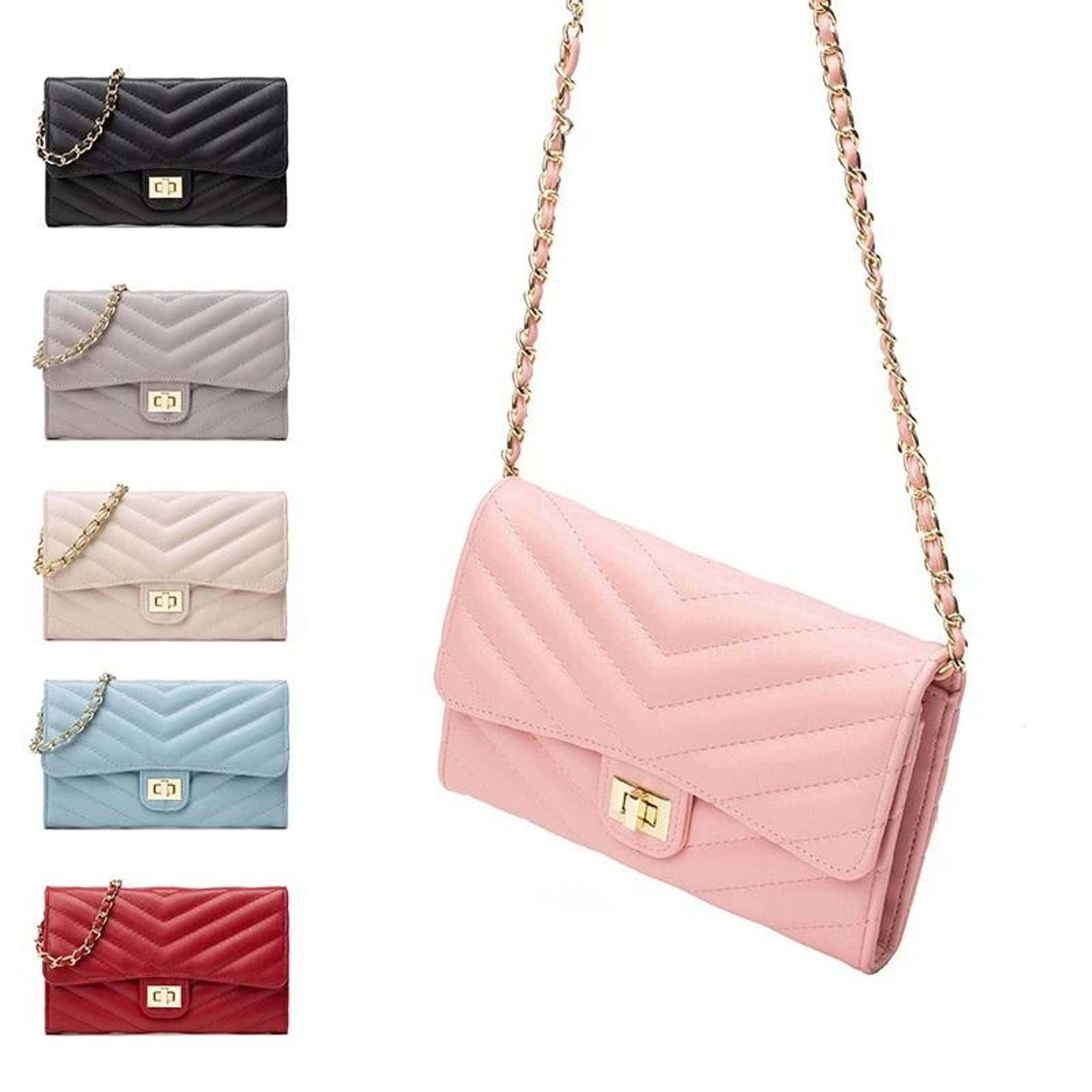 Fashionable VPattern Quilted Crossbody Chain Bag 1