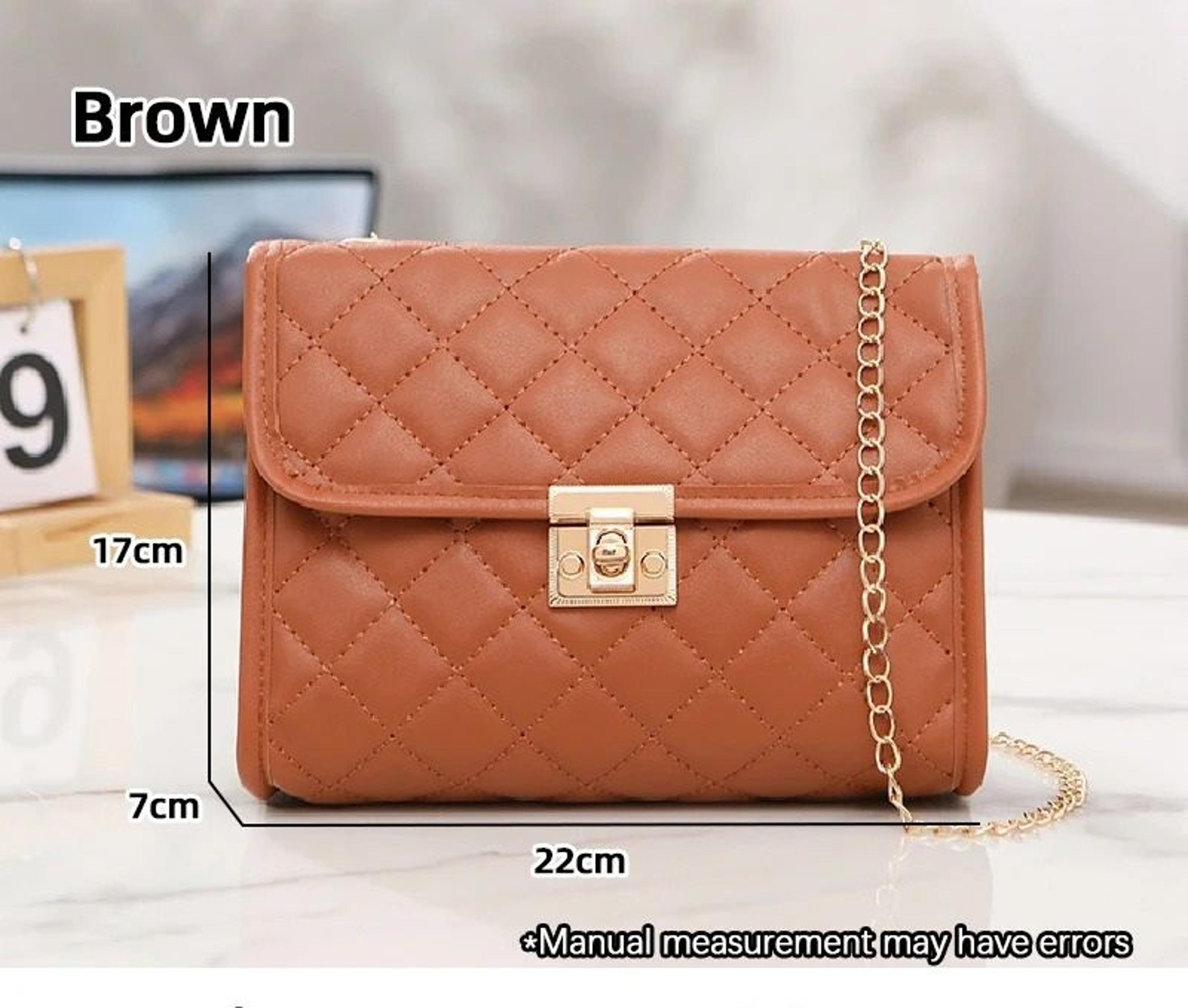 Embroidered Checkered Crossbody Chain Bag 11