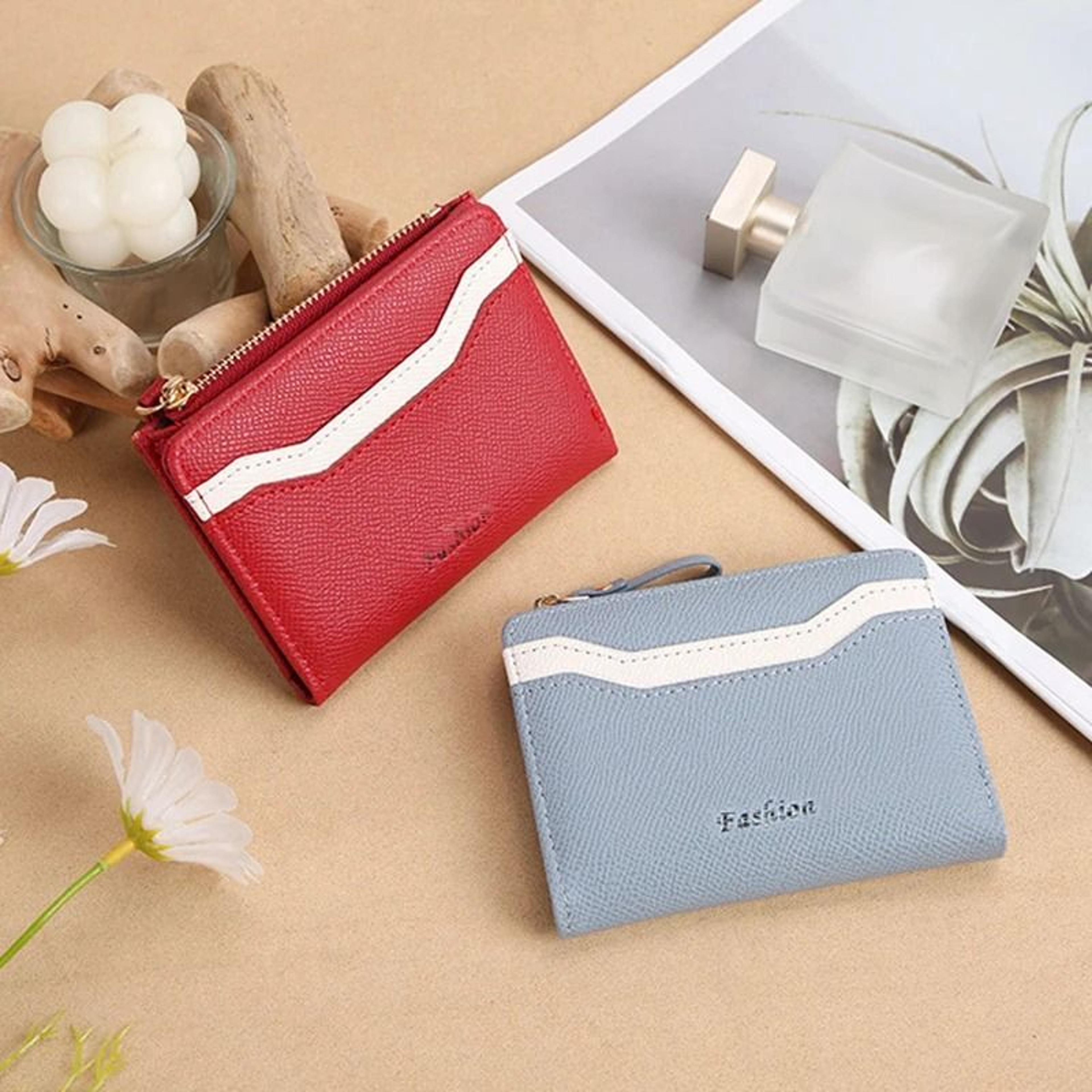Simple And Elegant Ladies Fashion PU Spliced Small Wallet 1