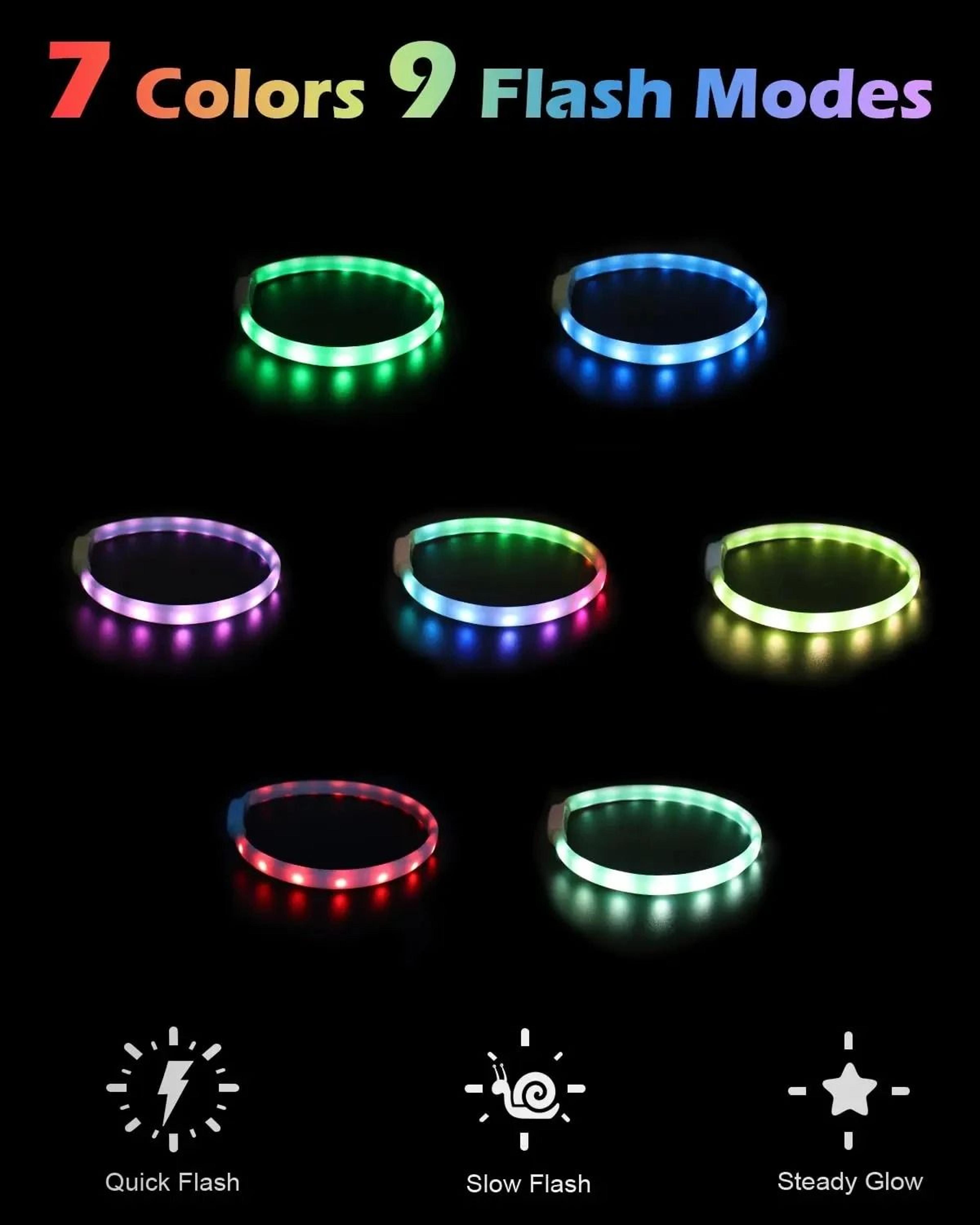 Professional RGB Discolor Glowing Pet Safety Collar 4