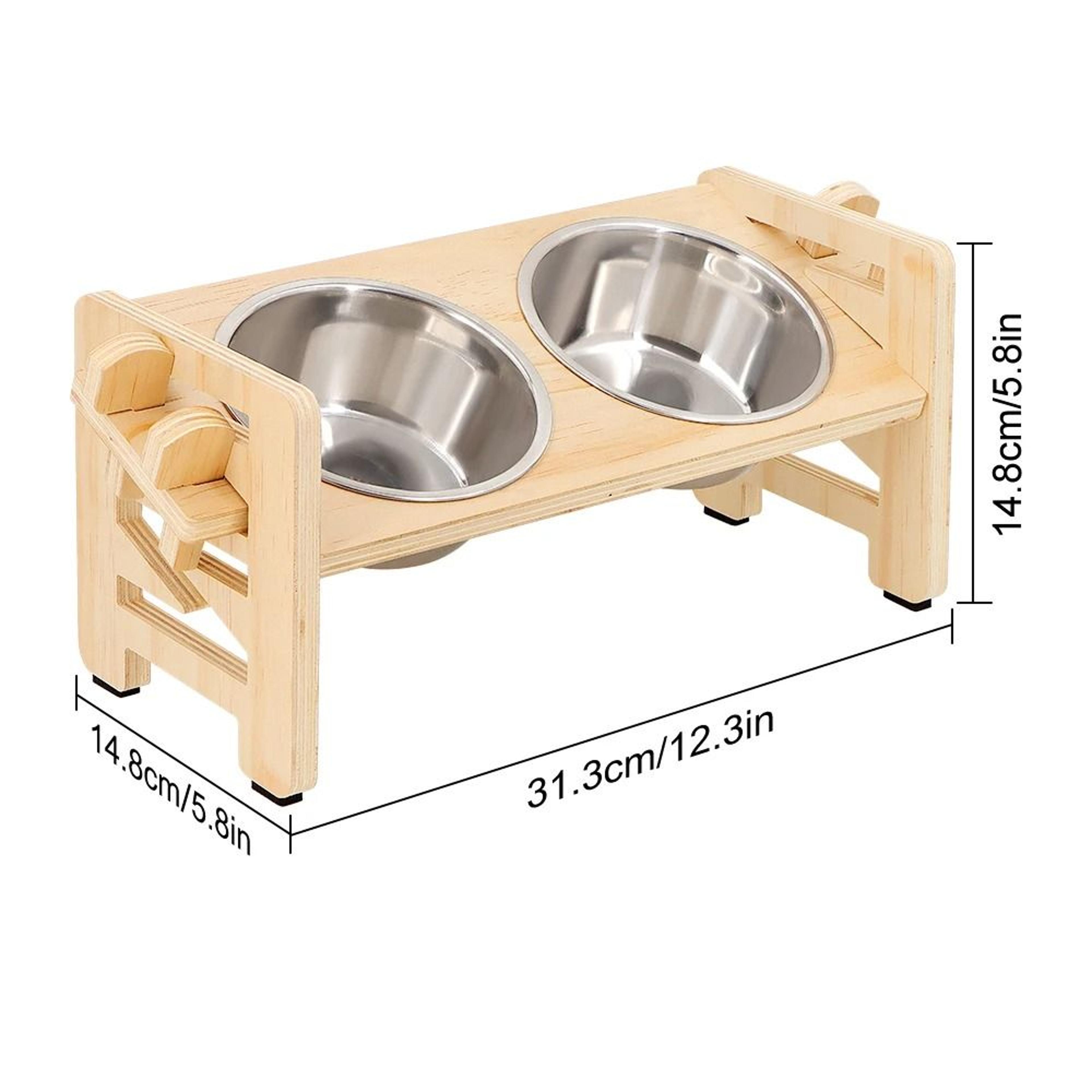Professional Adjustable Heightened Wooden Pet Feeding Station 7