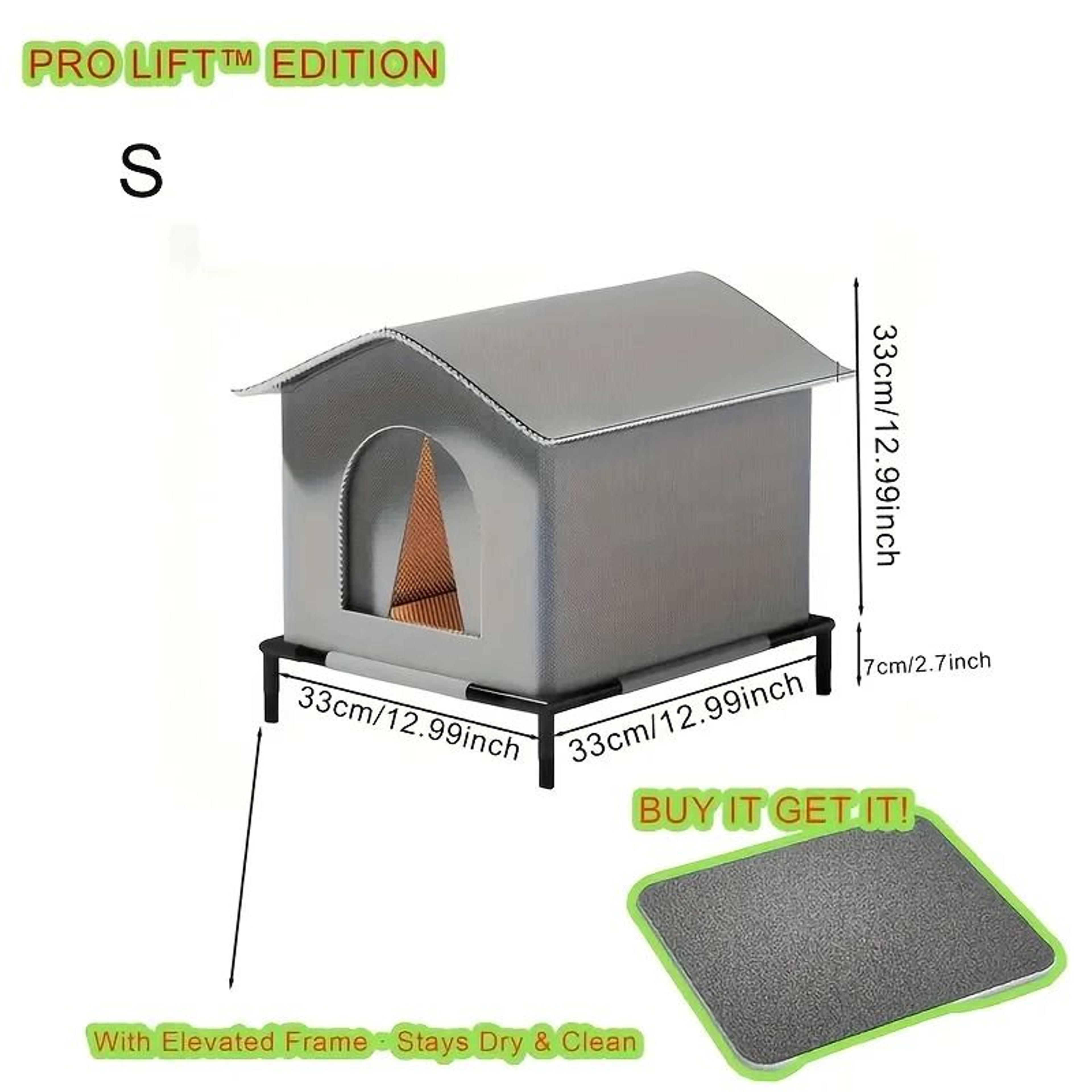 Outdoor Insulated Cat House With Stand 7