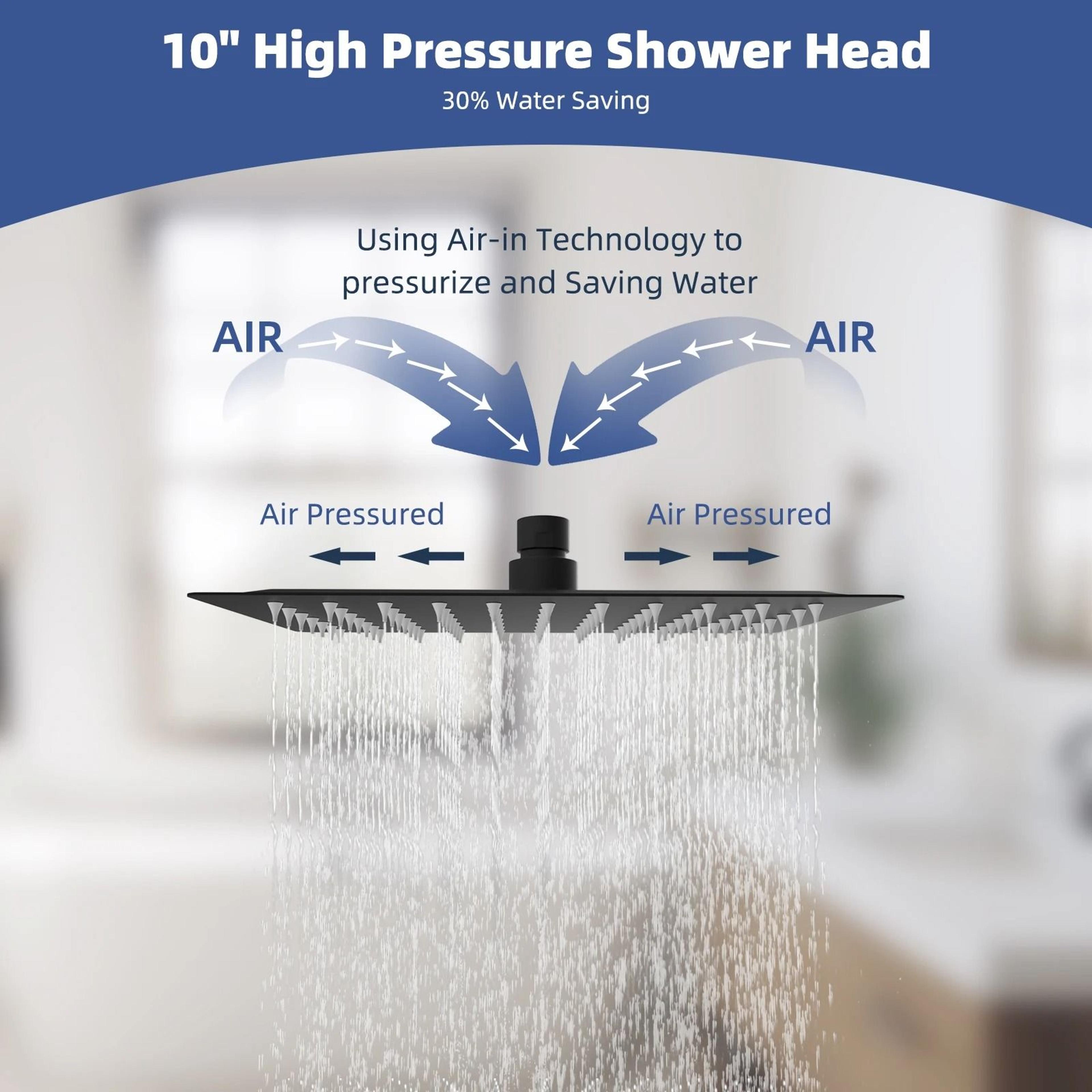 10 In Metal Rainfall Shower Head With Handheld Spray Combo 4