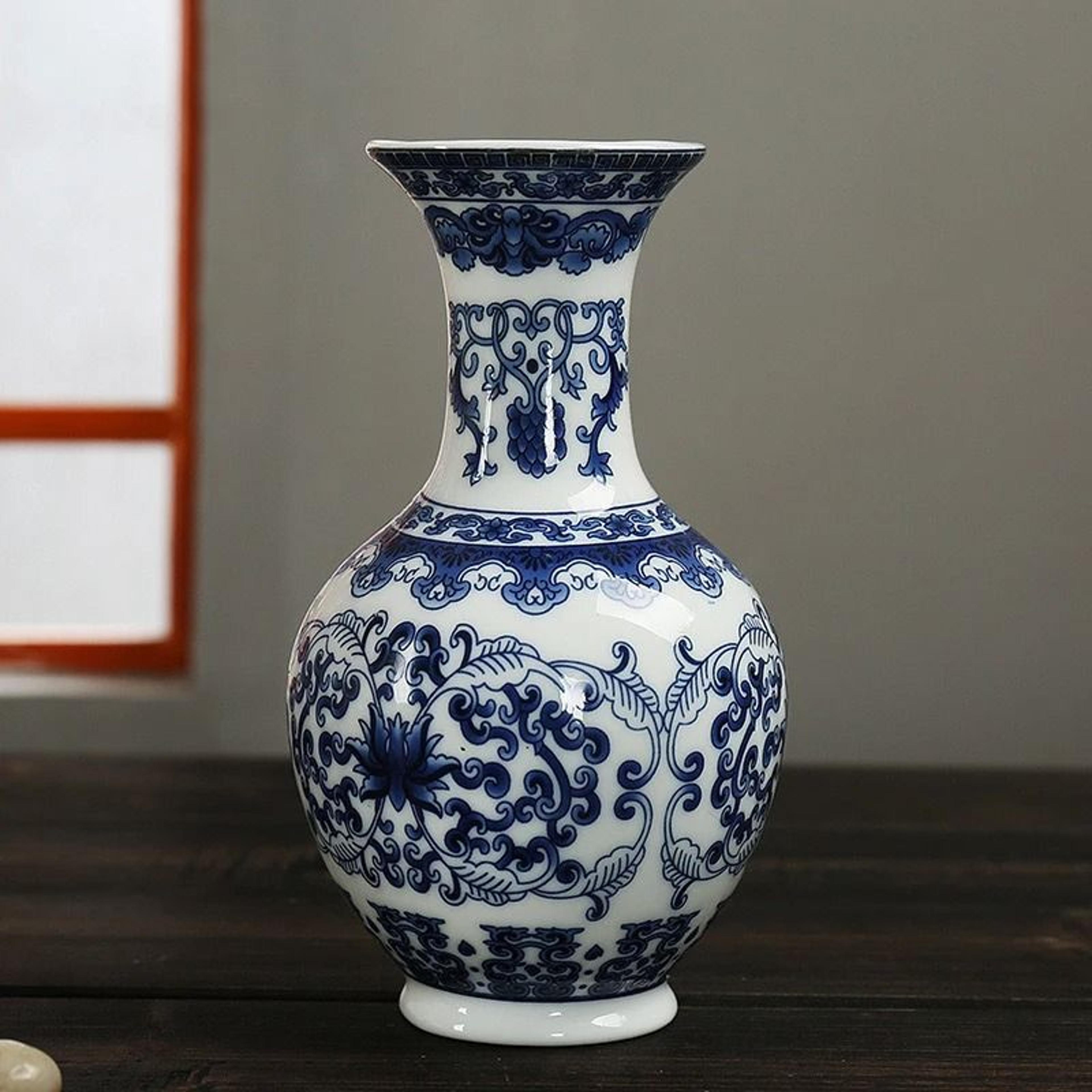 antique blue and white porcelain wall hanging vase