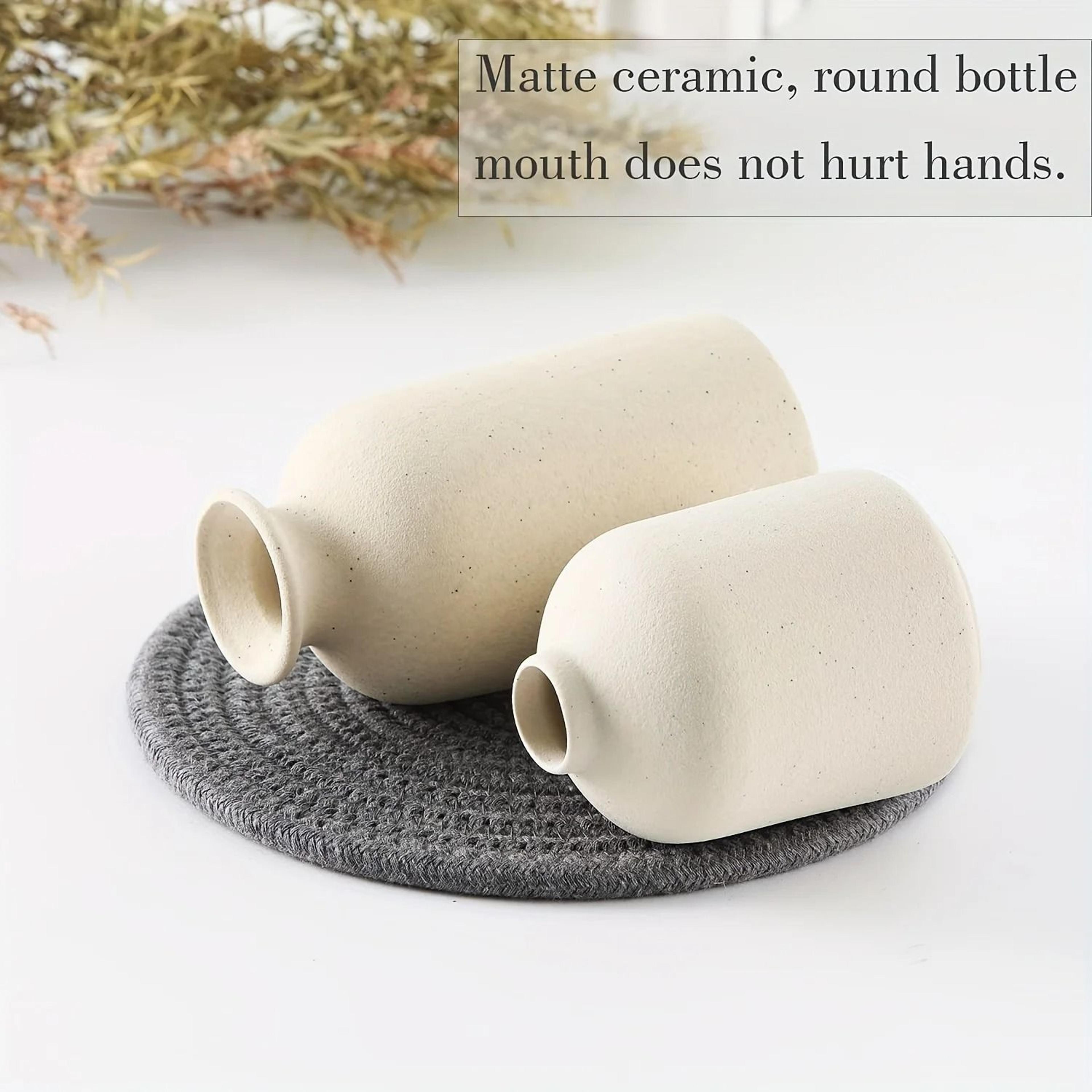 Set Of 3 Ceramic Flower Vases For Rustic And Modern Farmhouse Decor 3