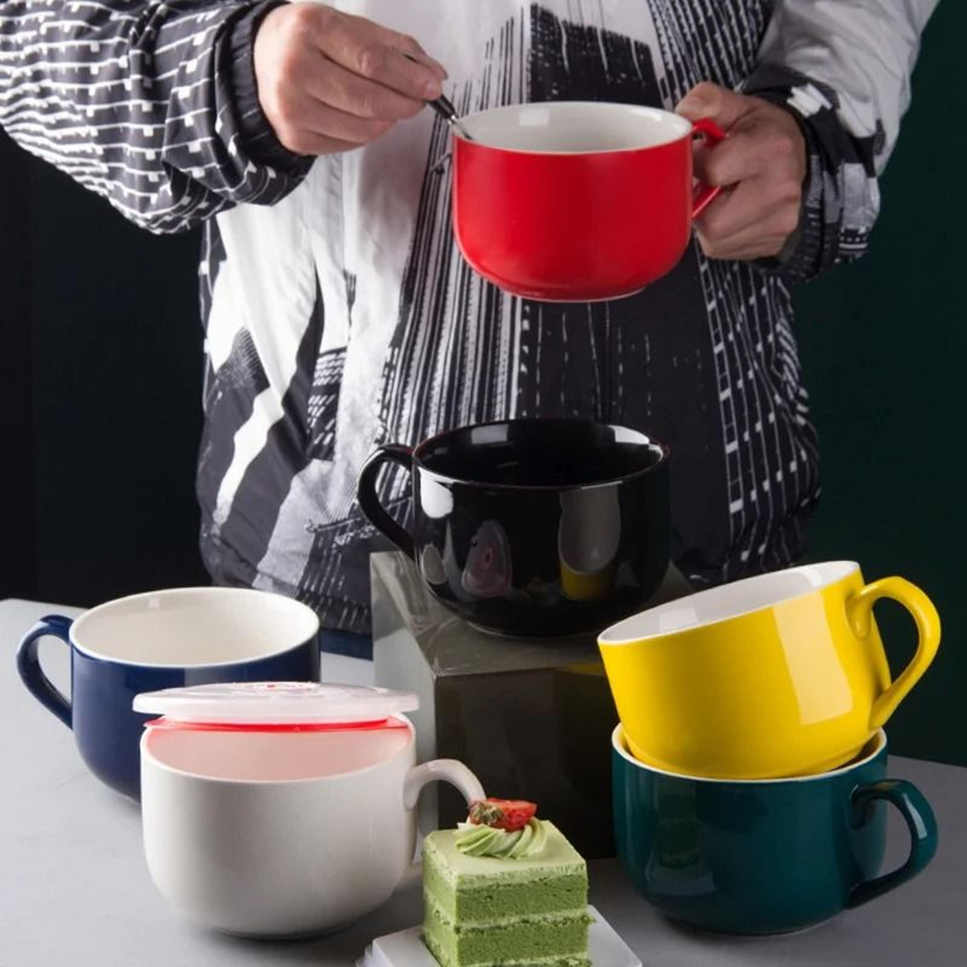 Large Capacity Ceramic Coffee Mug And Breakfast Bowl 4