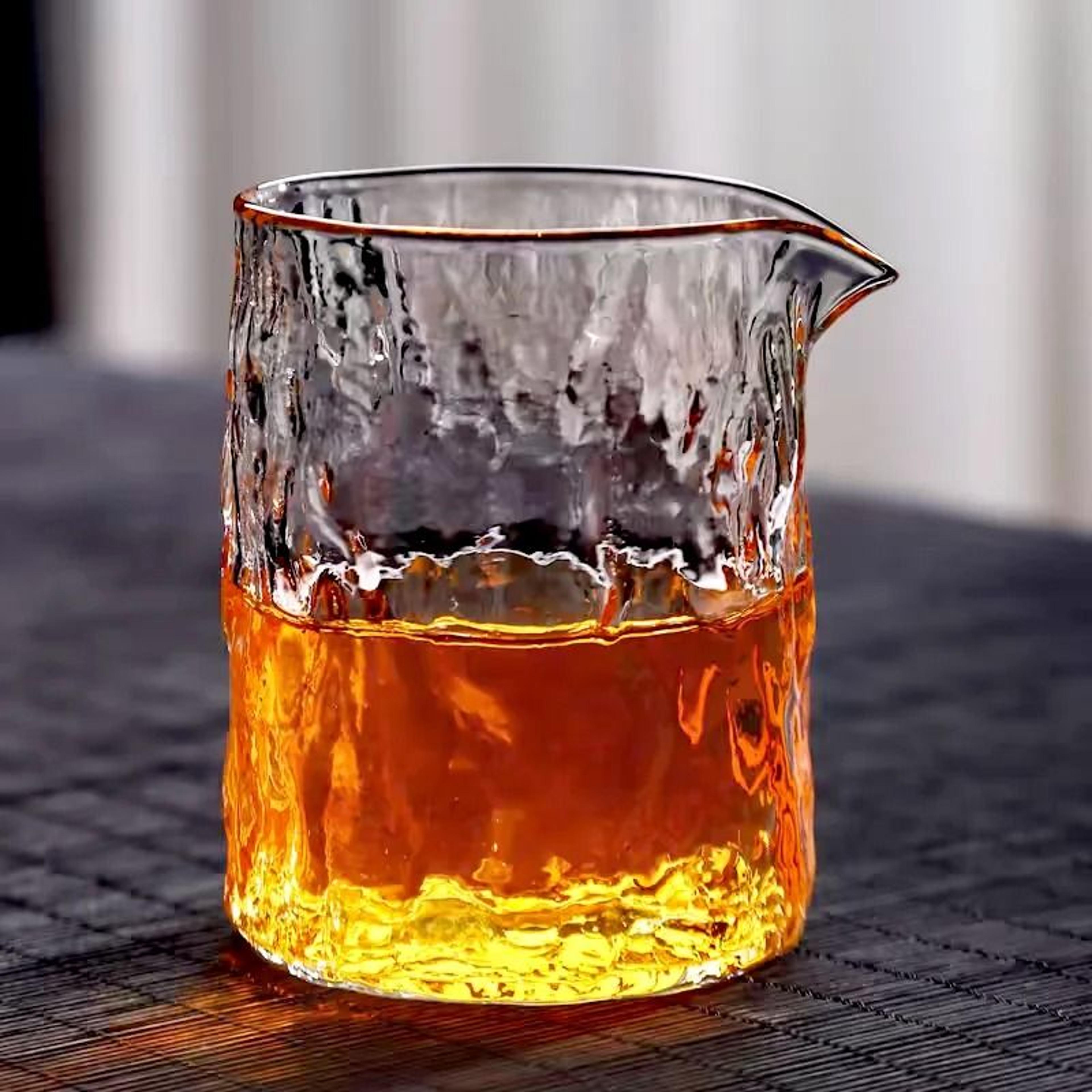Transparent Uneven Hammer Pattern Glass Fair Cup 1
