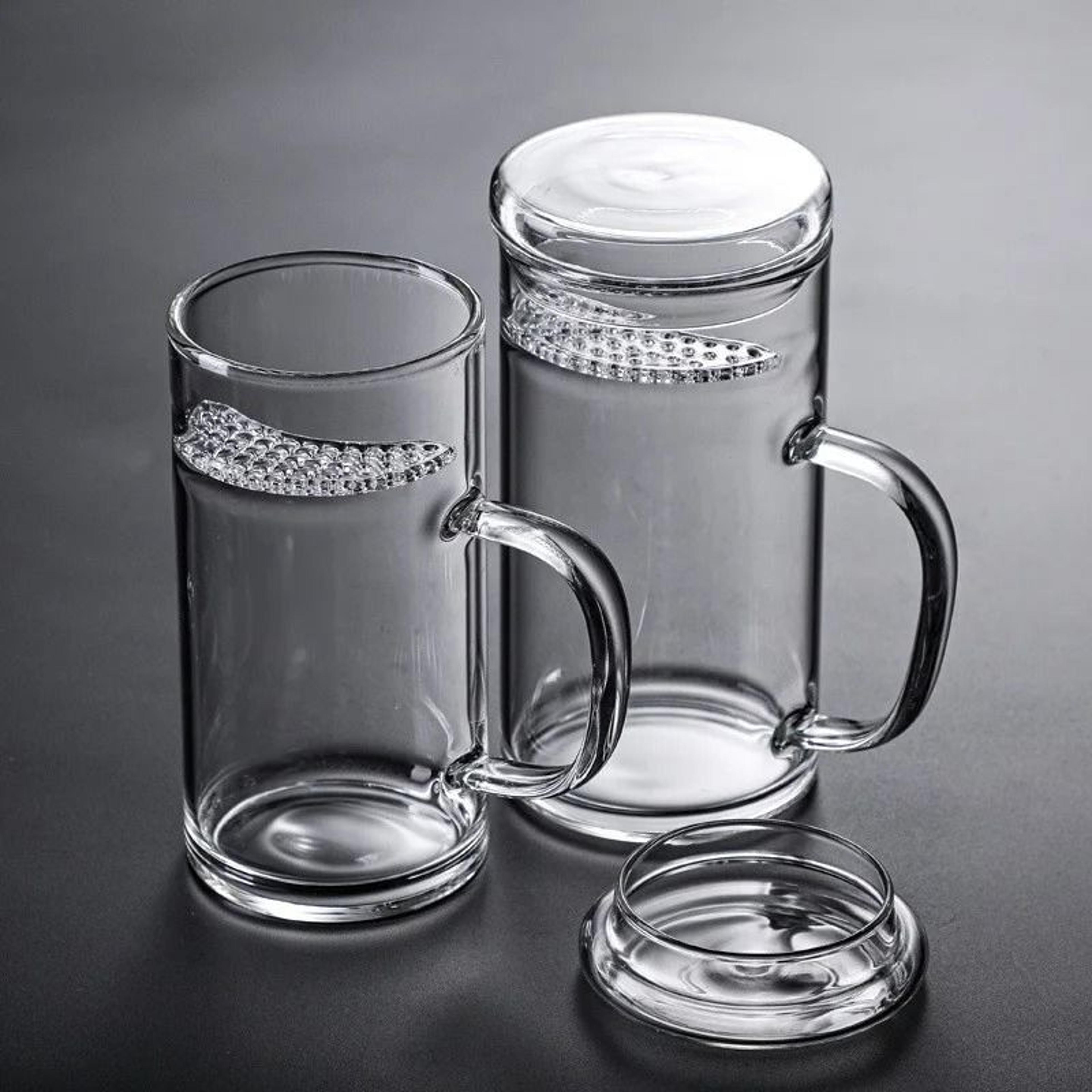 Heat Resistant Glass Green Tea Mug With Crescent Filter 1