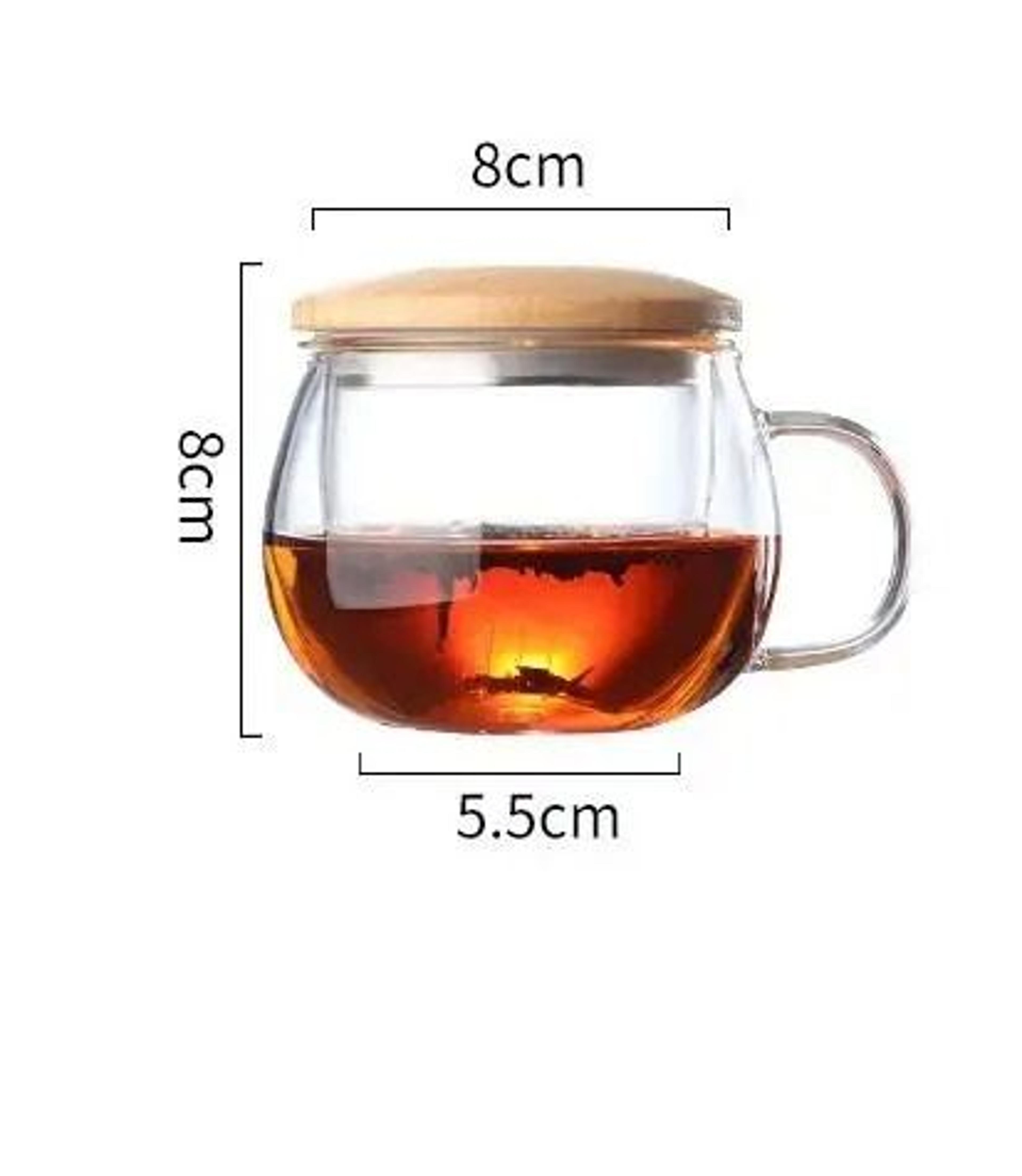 Creative Glass Tea Infuser Cup With Bamboo Lid 7