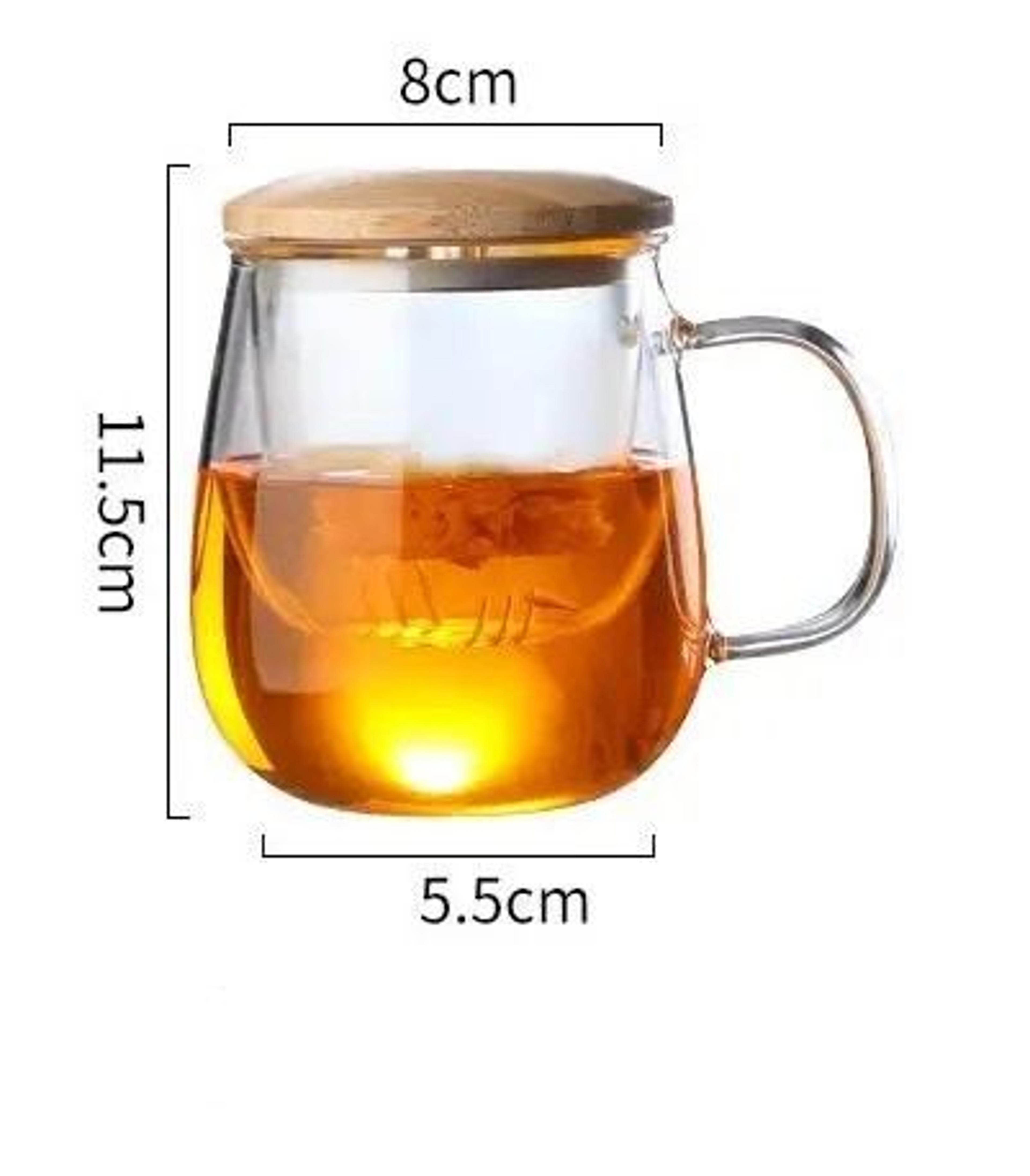 Creative Glass Tea Infuser Cup With Bamboo Lid 8