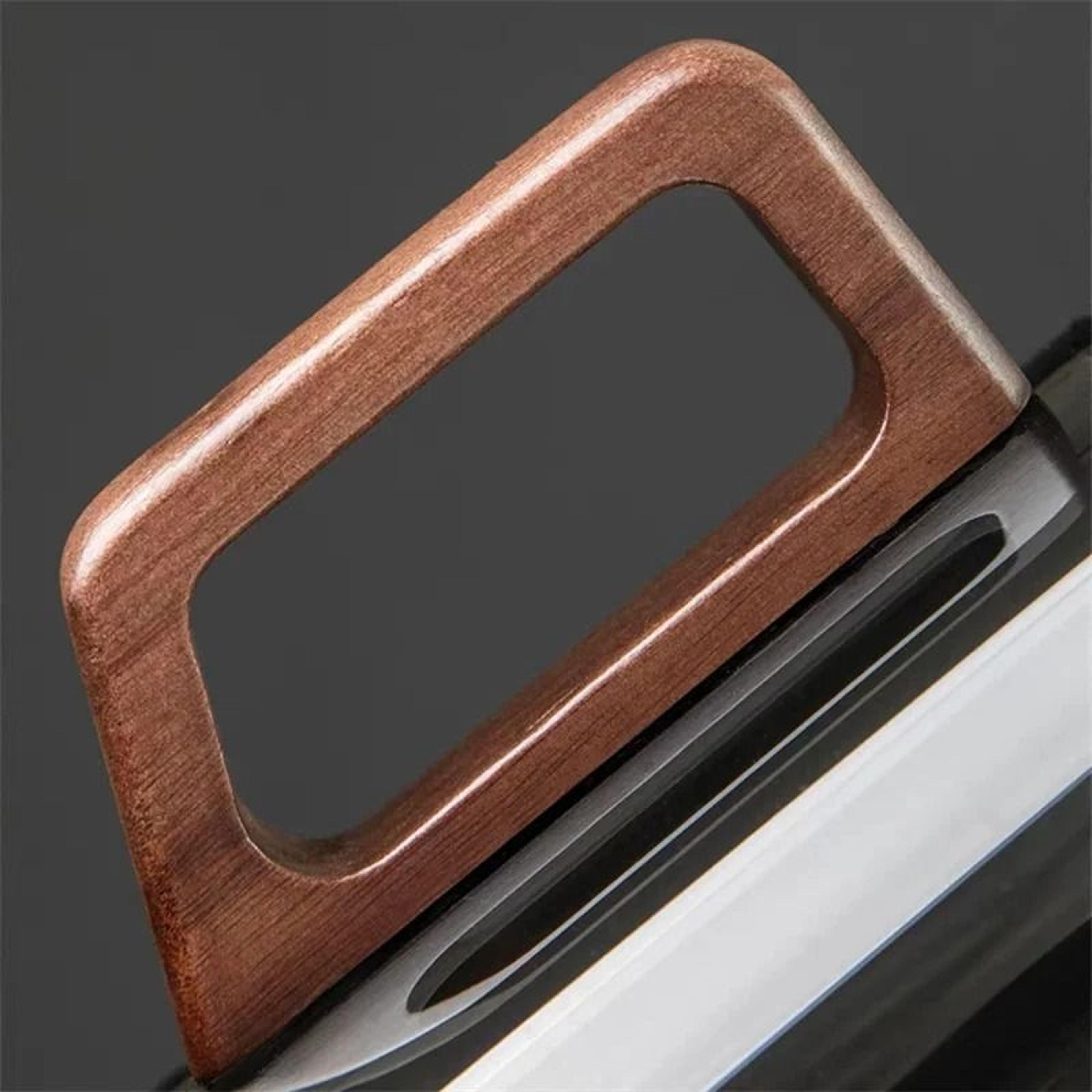 400ml Heatresistant Glass Cup With Walnut Handle 2