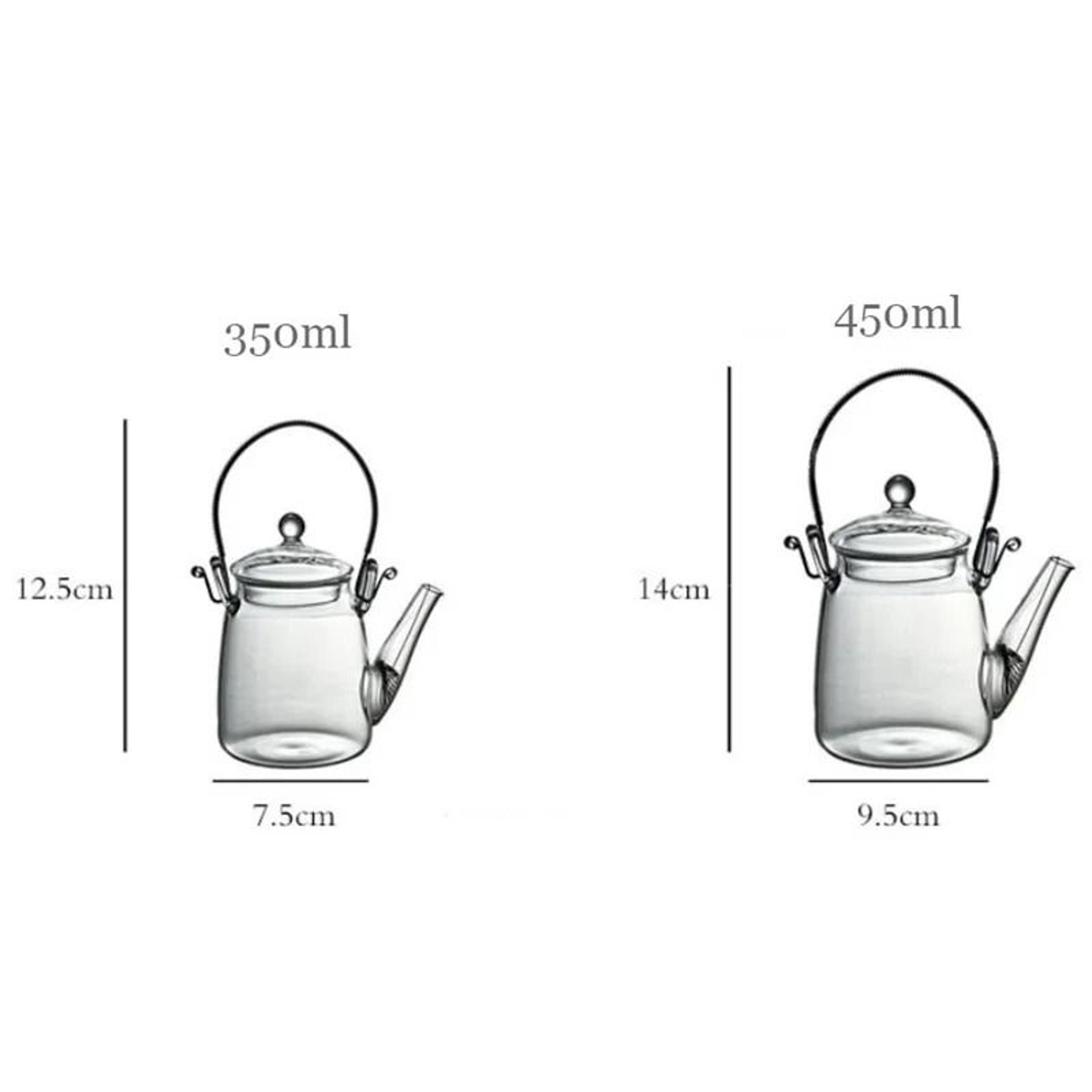 Japanese Handmade Heat Resistant Glass Teapot With Traditional Beam Handle 2