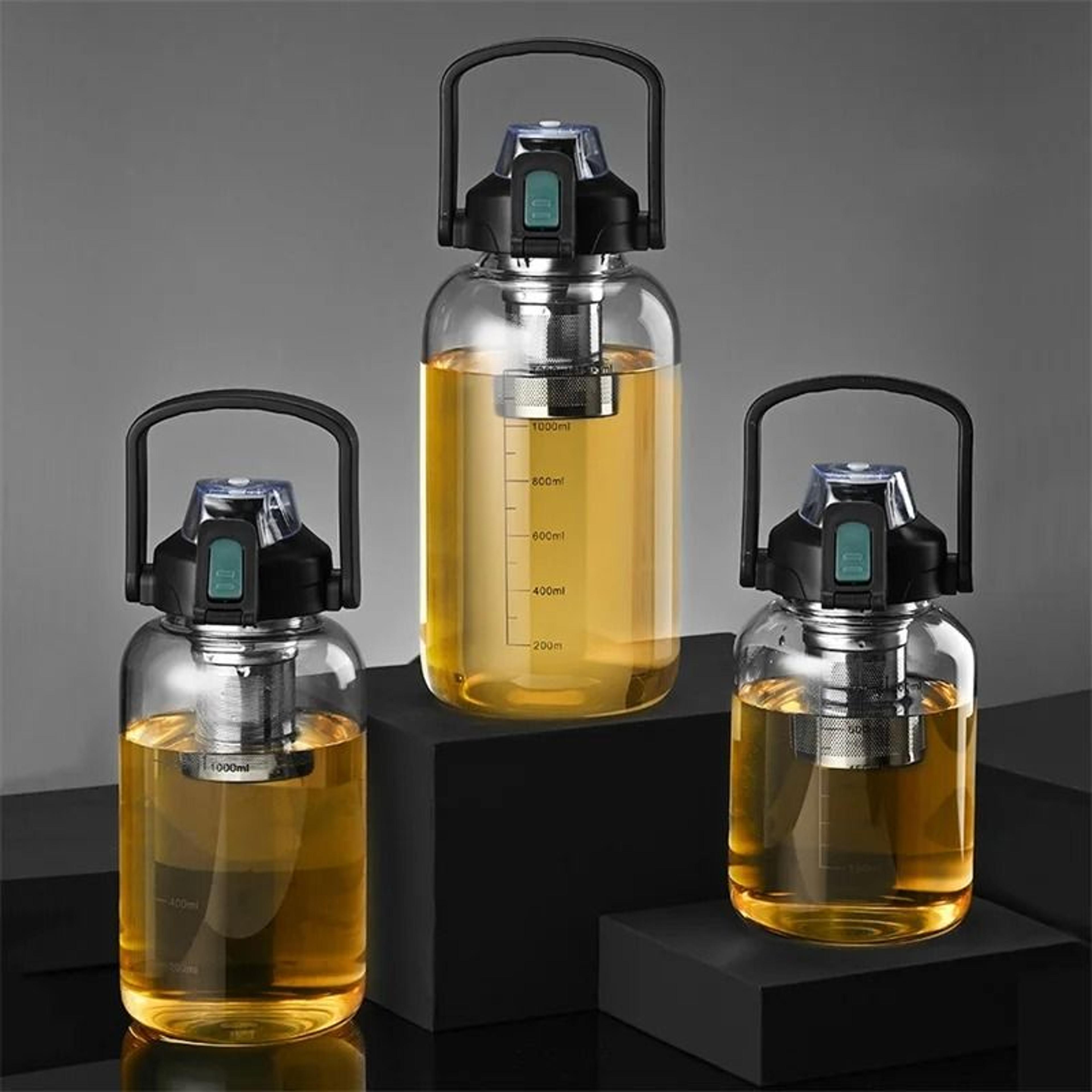 Large Capacity Glass Water Bottle With Tea Infuser And Strainer 0