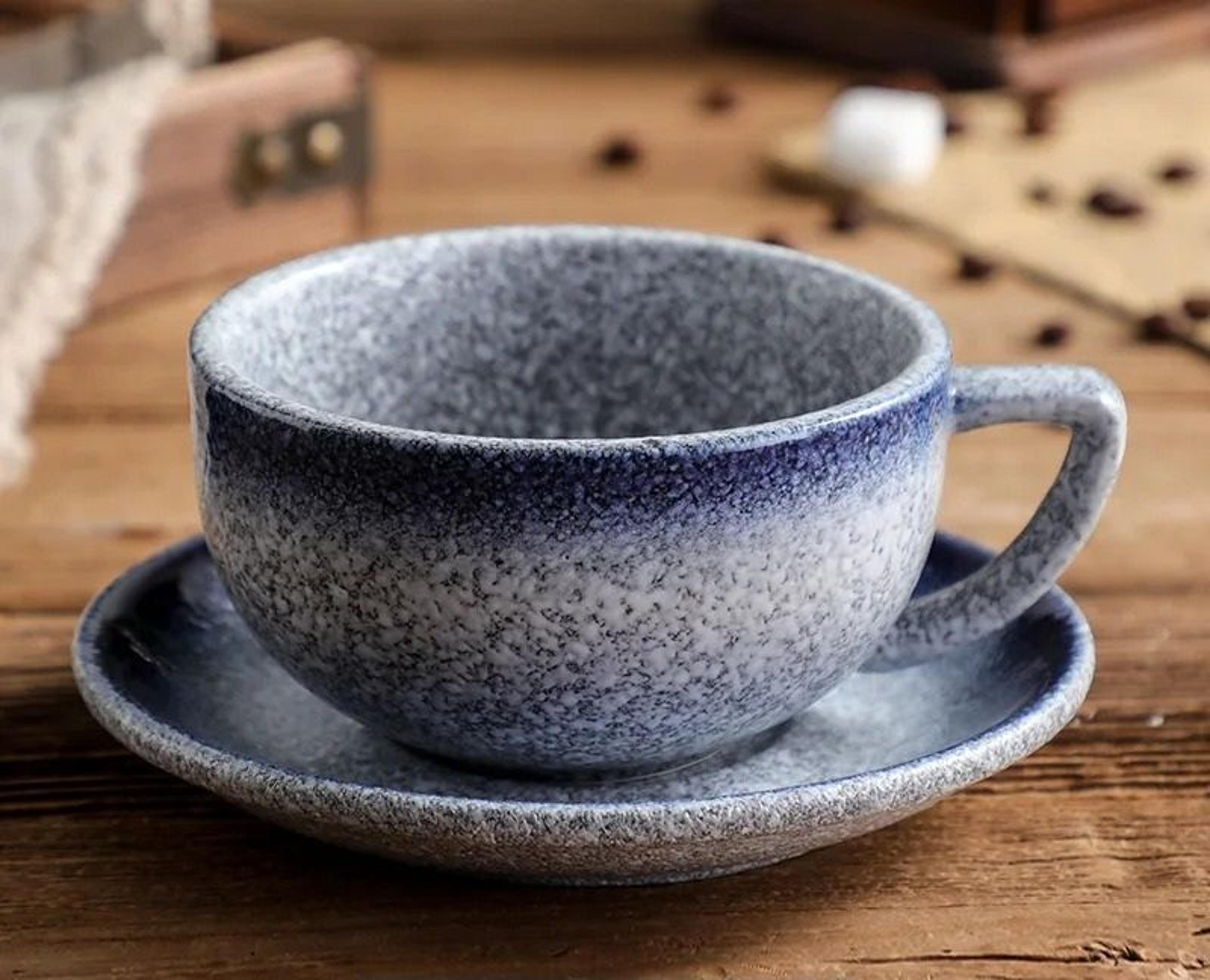 Zeta Flower Large Capacity Creative Cup And Saucer Set 8