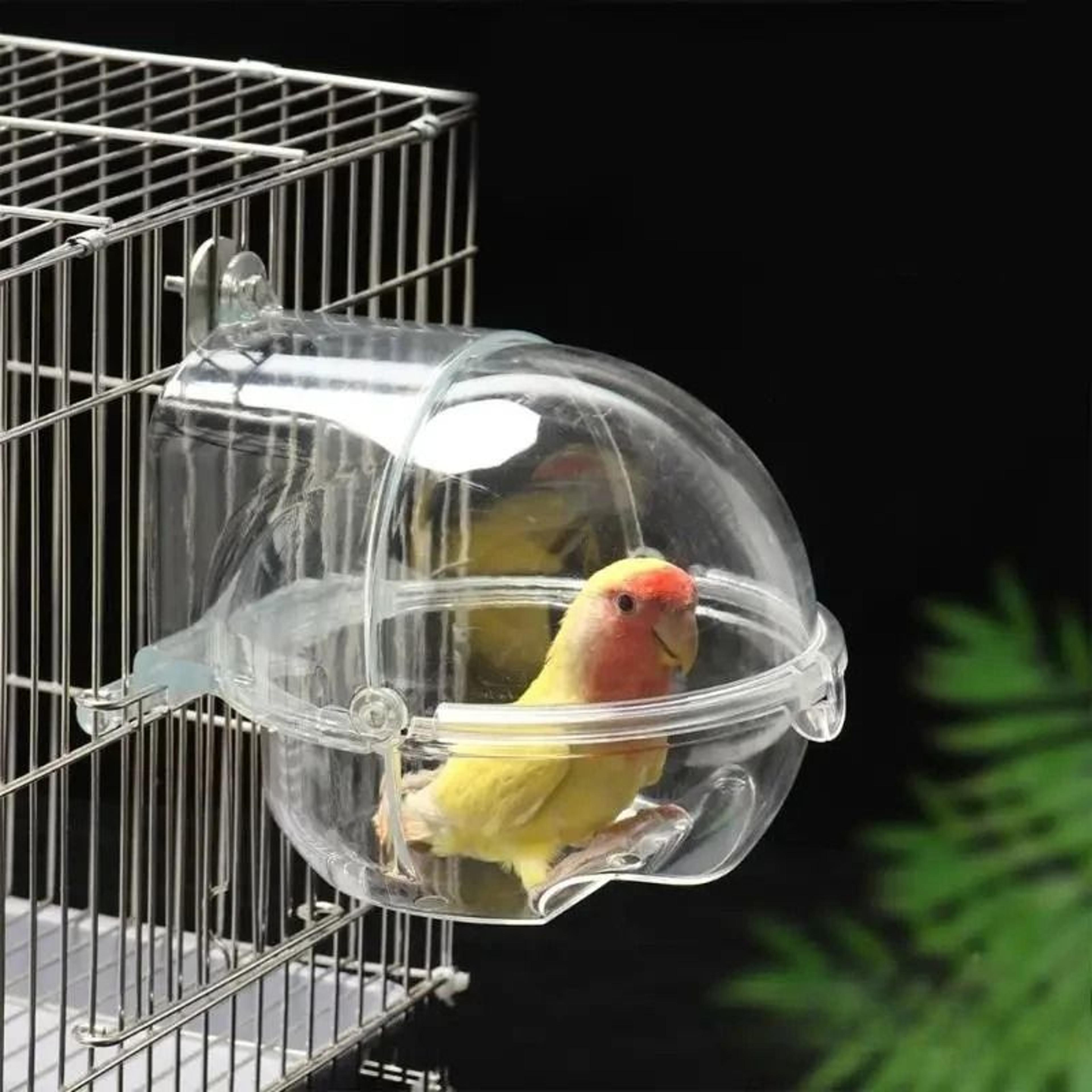 Pet Bird Parrot Transparent Bathing Tub 0