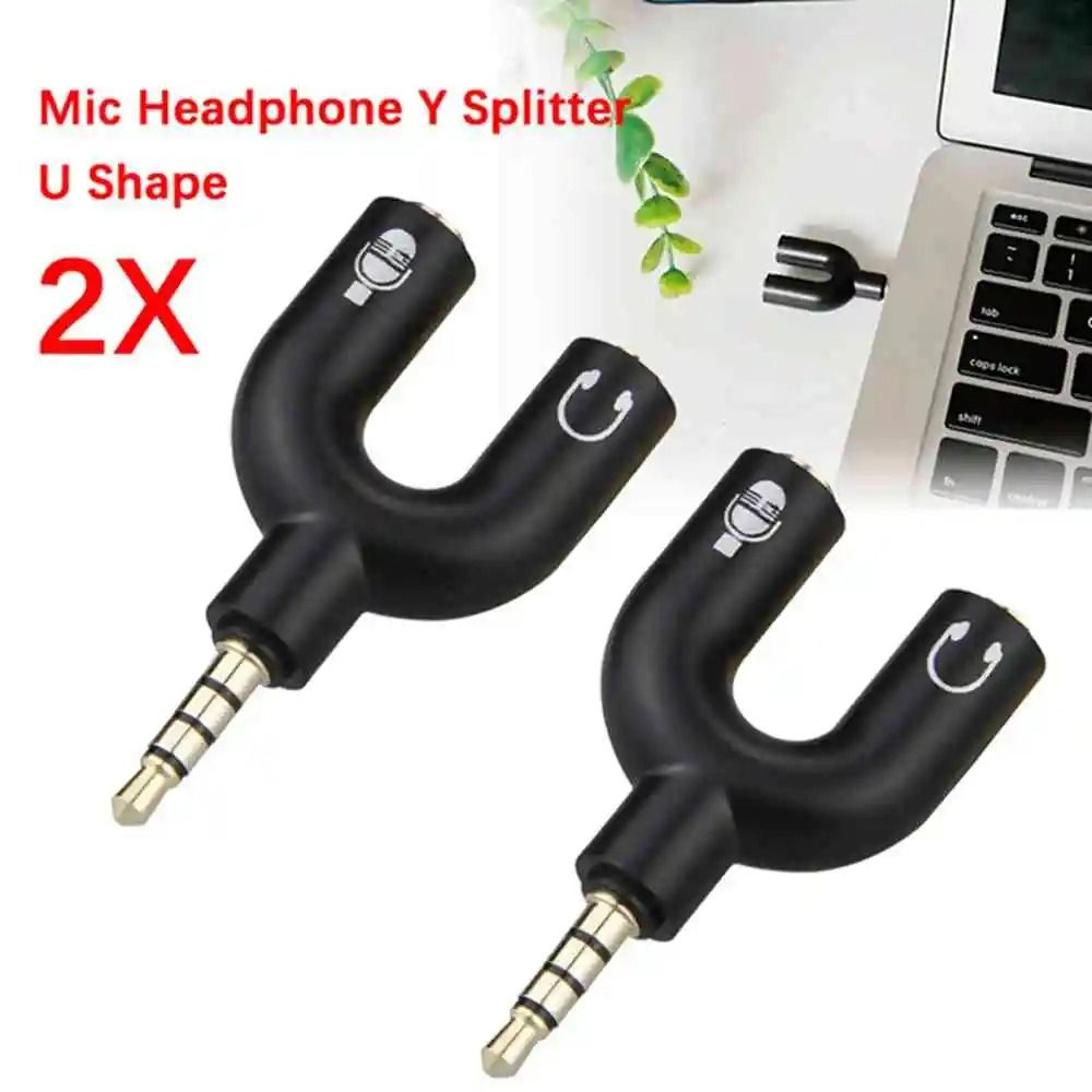 UShaped 35mm Stereo Audio And Microphone Splitter 2