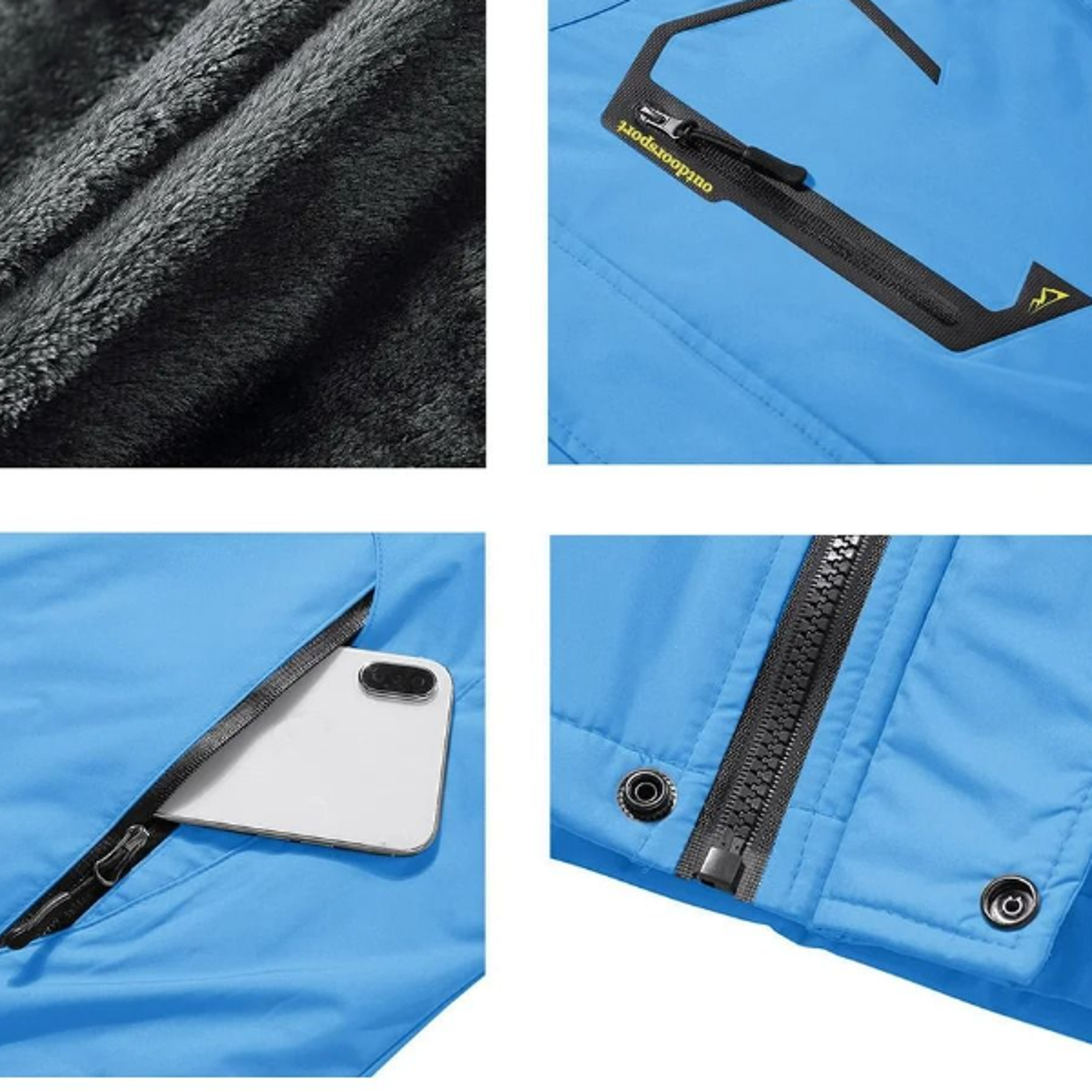 Mens Winter Ski Jacket Waterproof Warm Fleece Snow Coat Windproof Outdoor Parka 4