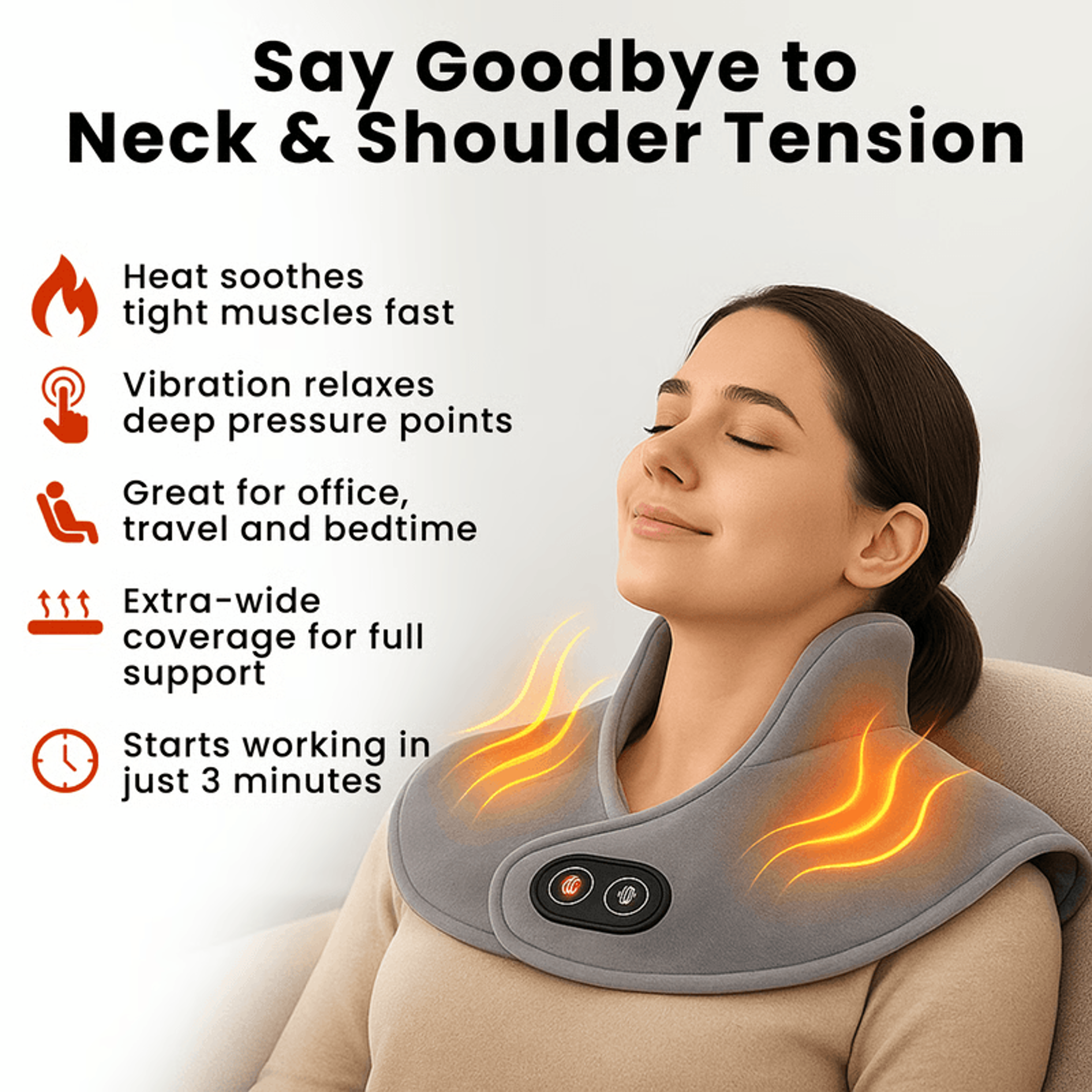 Electric Heating Neck And Shoulder Massager With Infrared Therapy 3