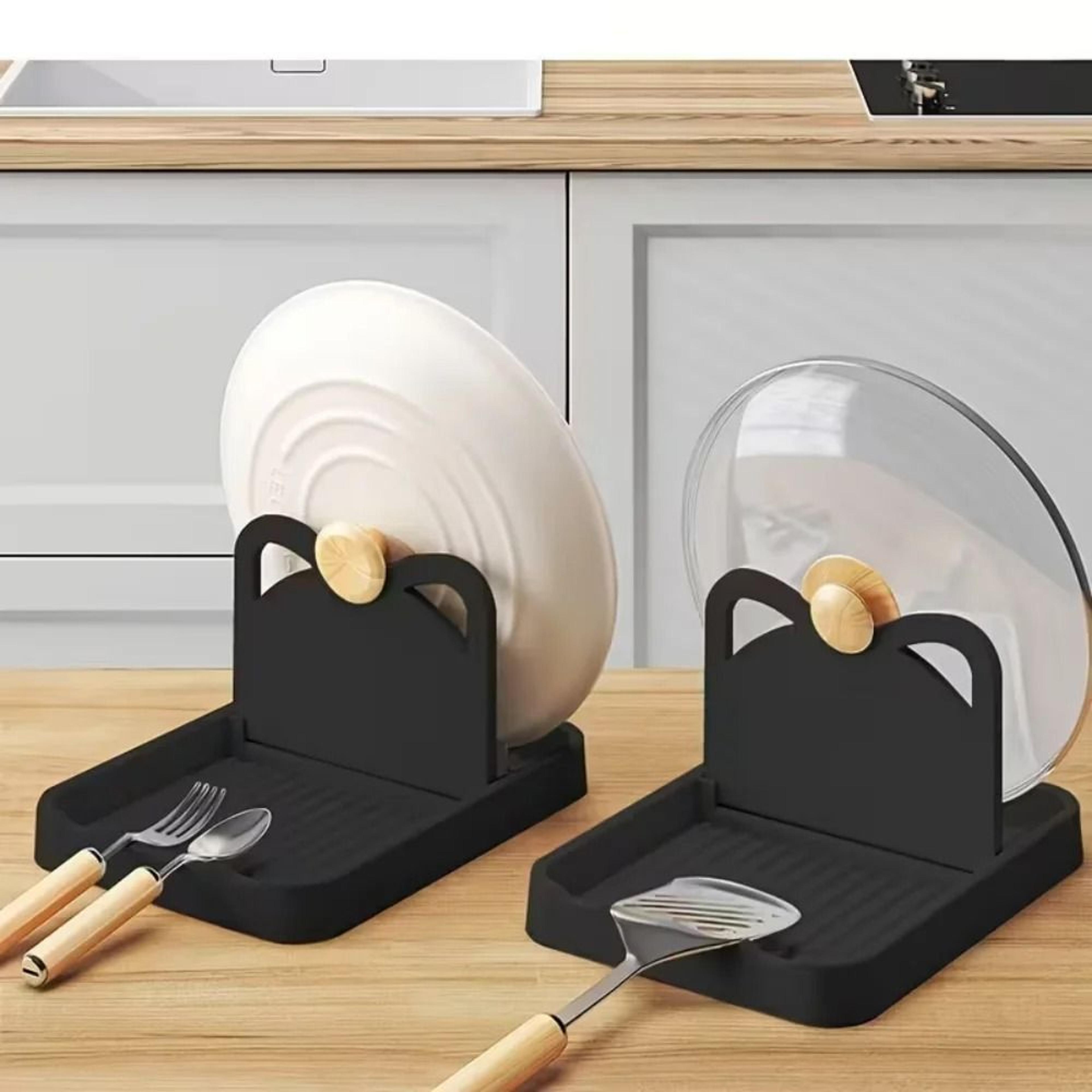 Universal Silicone HeatResistant Spoon Rest And MultiPurpose Pot Lid Holder 1