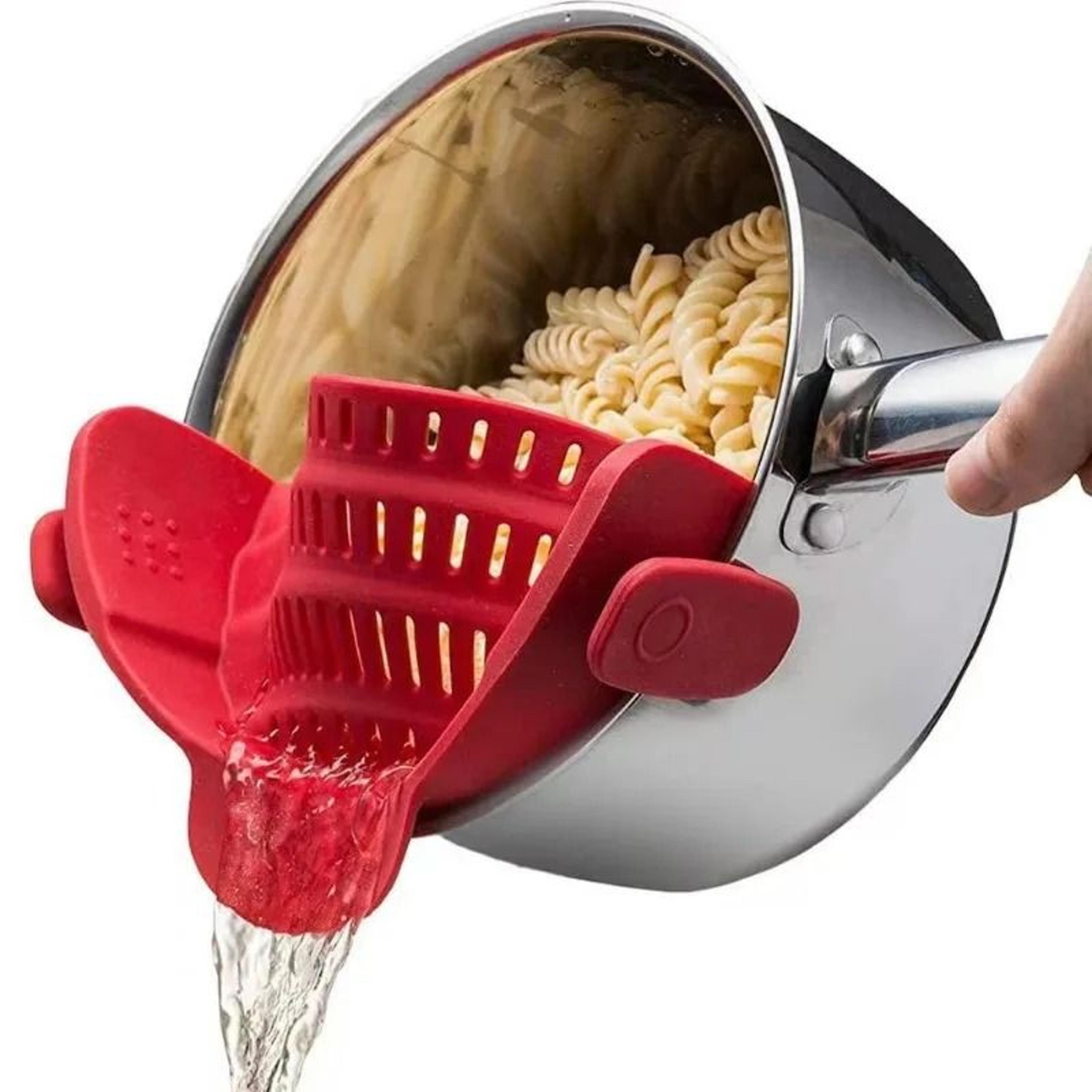Universal Silicone ClipOn Pot Strainer And HandsFree Pasta Colander 9