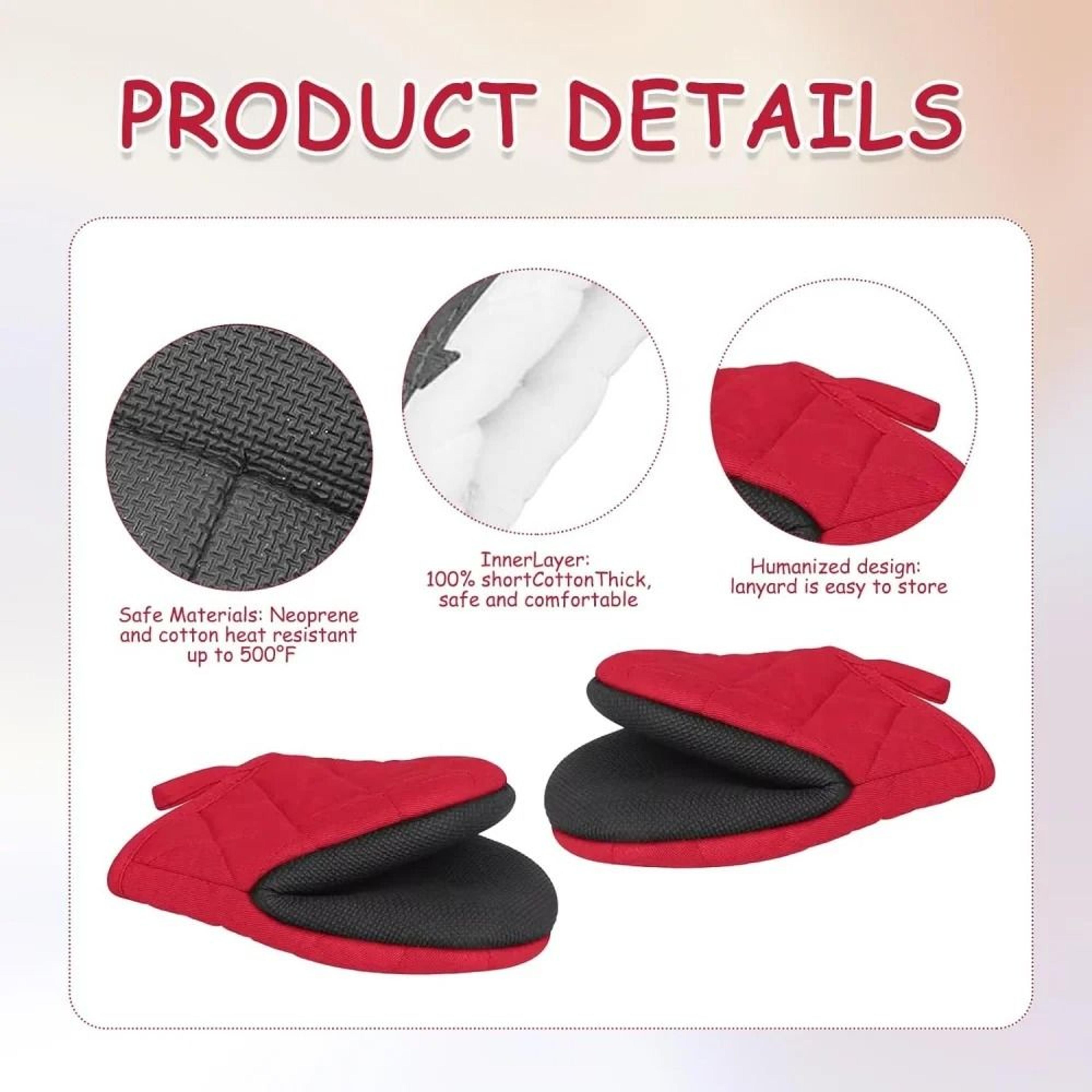 Professional HighHeat Resistant Silicone Mini Oven Mitts With NonSlip Grip 4