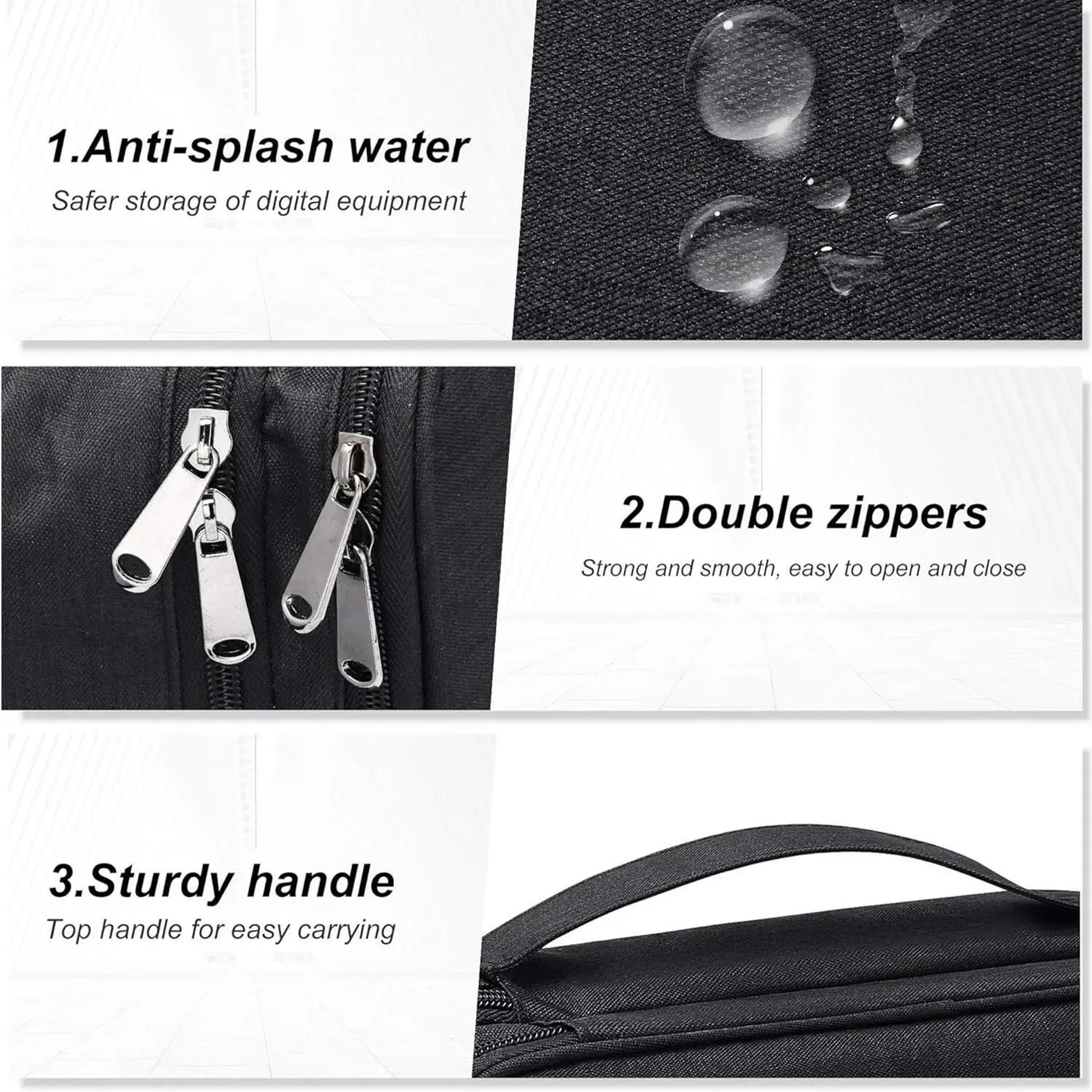Professional Waterproof Digital Electronics Organizer And Portable Travel Cable Storage Bag 5