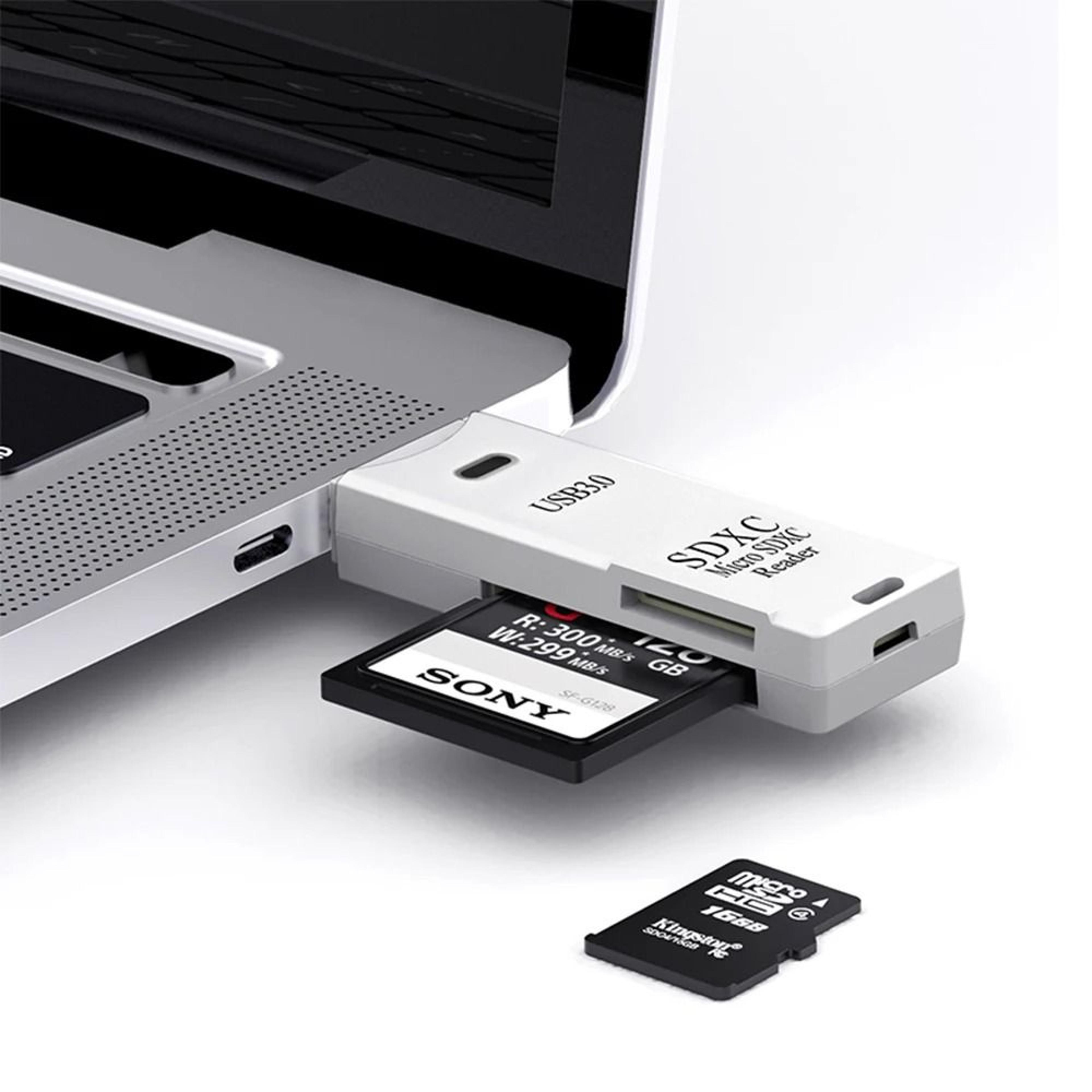 Professional High Speed USB 30 2In1 Memory Card Reader And Dual Slot Flash Drive Adapter 2