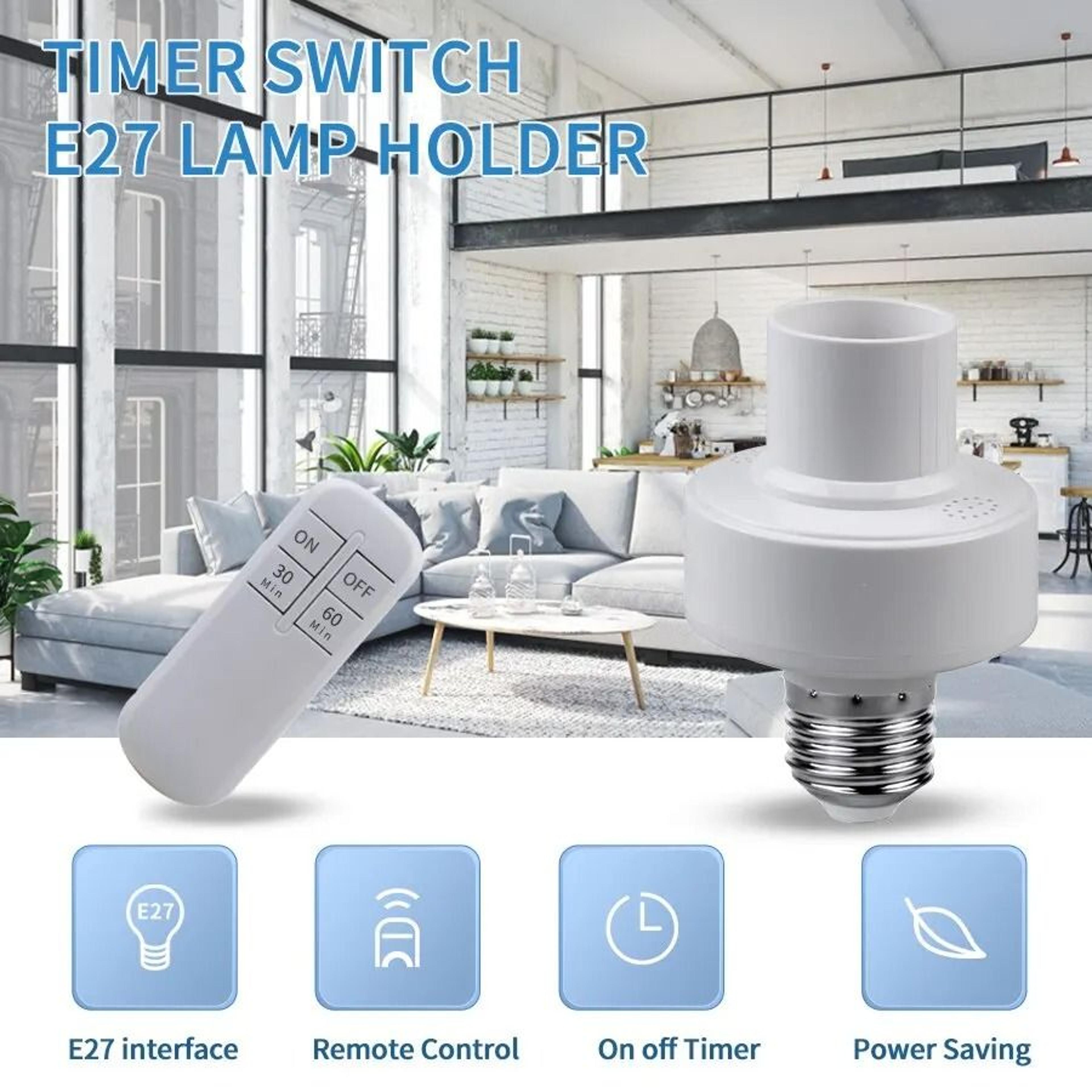 Professional High Performance E27 Smart Timer Lamp Holder And Wireless Remote Control Lighting Syst 3